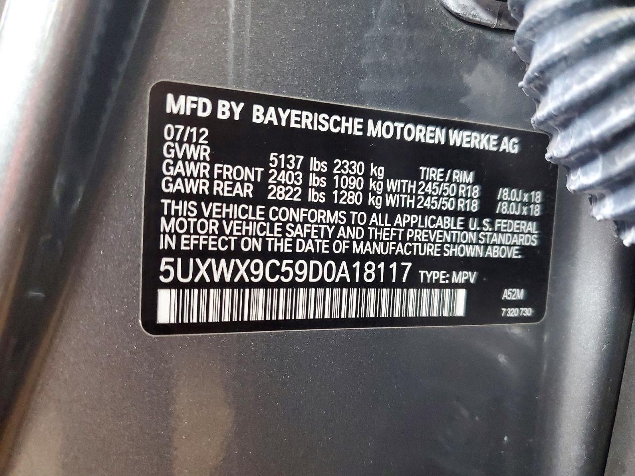 2013 Bmw X3 Xdrive28i Gray vin: 5UXWX9C59D0A18117