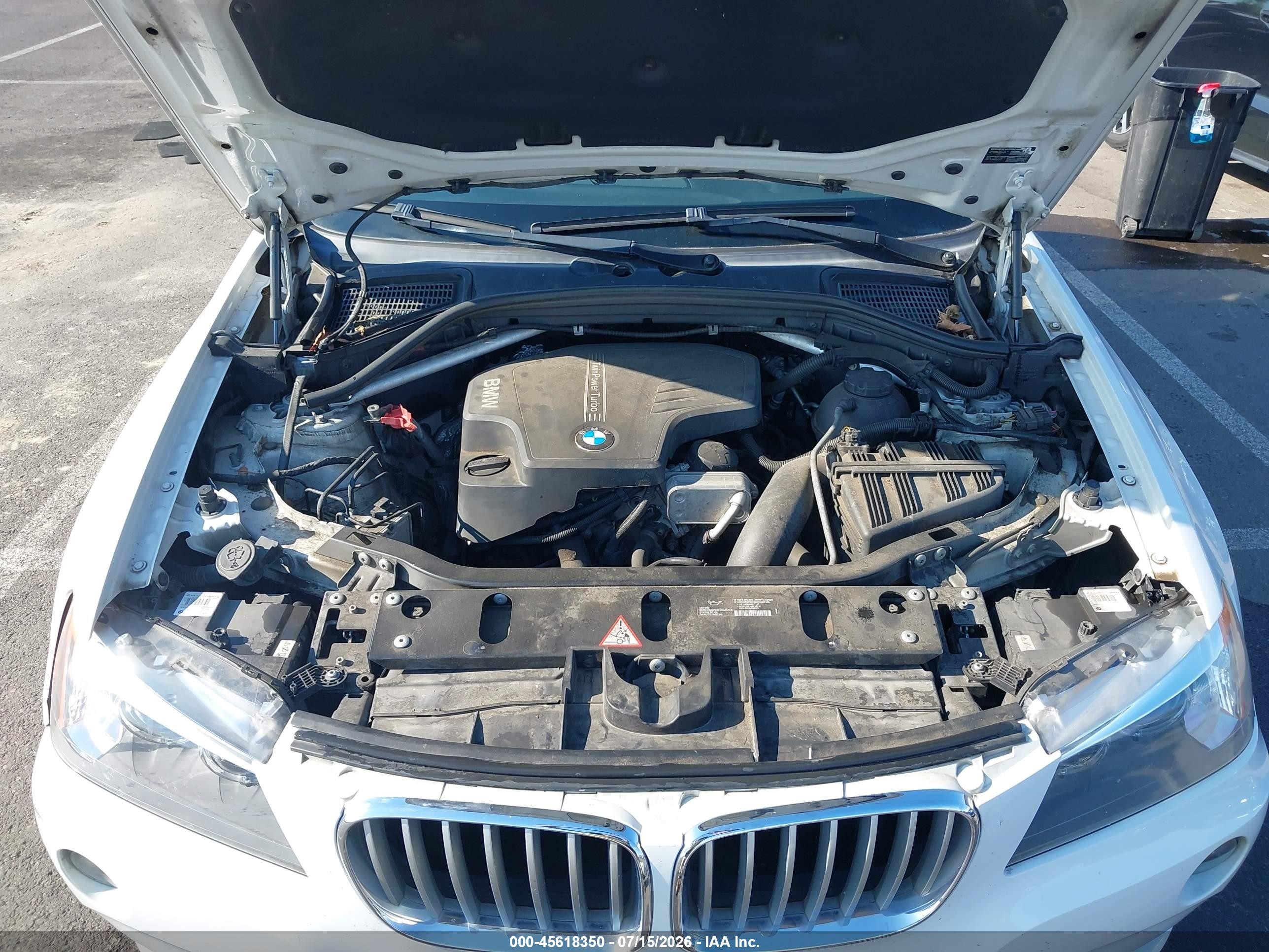 2013 Bmw X3 Xdrive28i White vin: 5UXWX9C59D0A22250