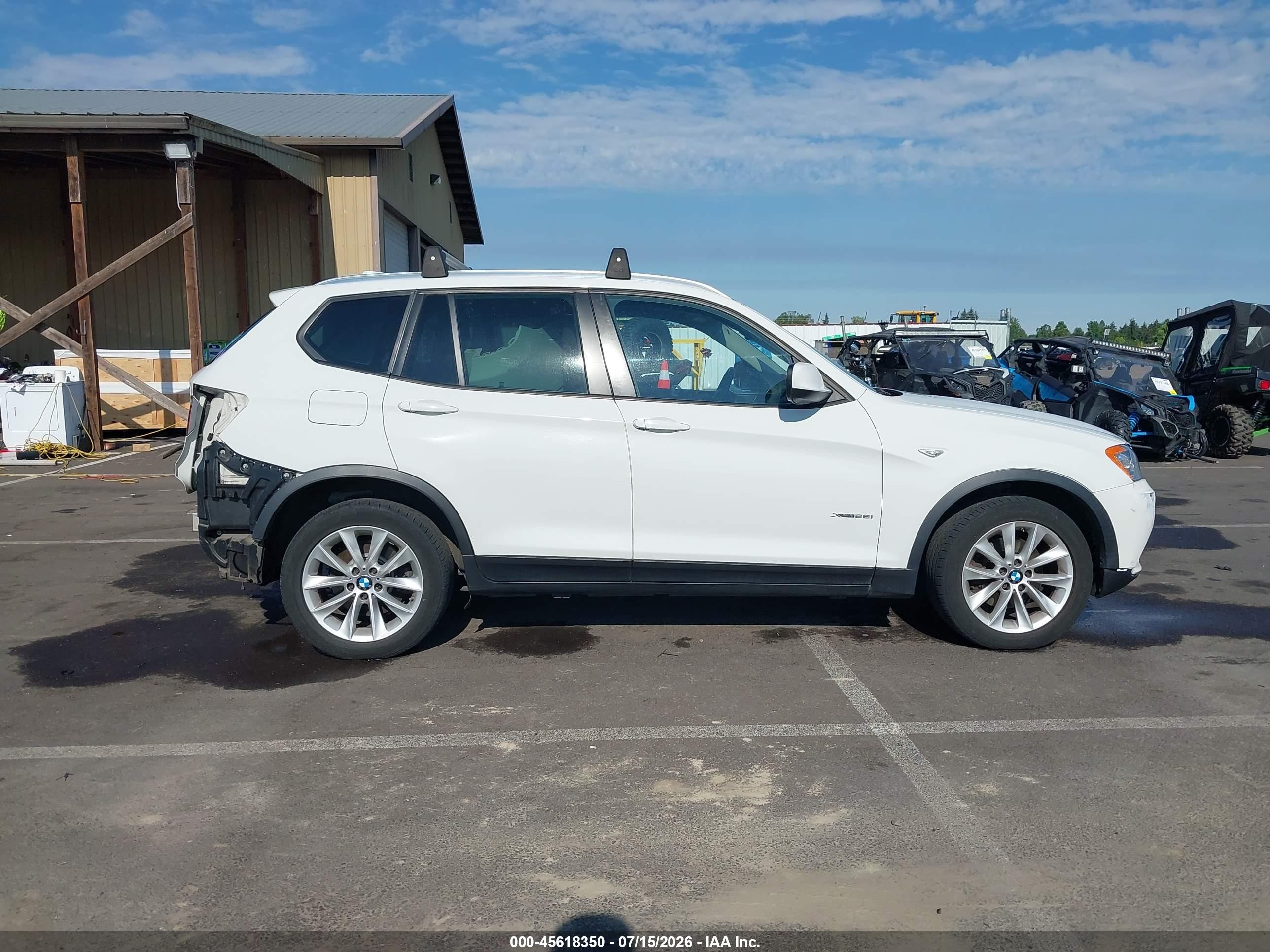 2013 Bmw X3 Xdrive28i White vin: 5UXWX9C59D0A22250