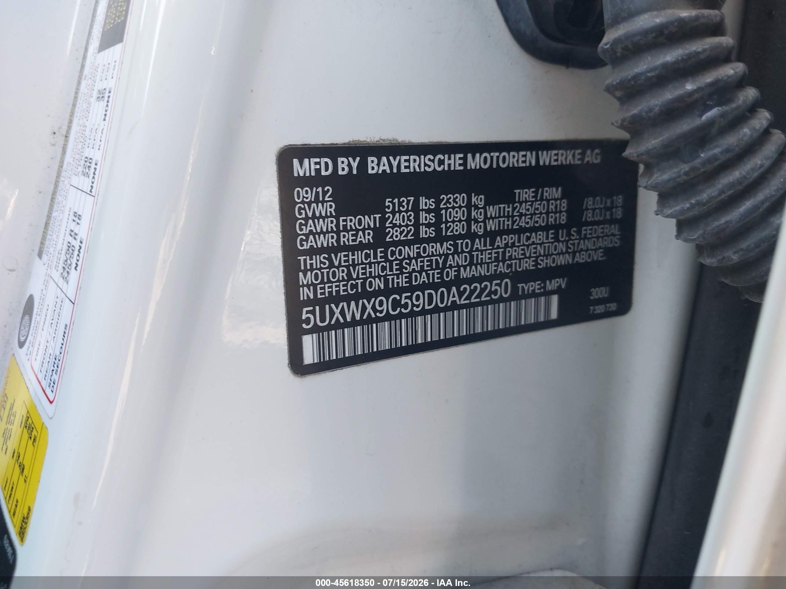 2013 Bmw X3 Xdrive28i White vin: 5UXWX9C59D0A22250