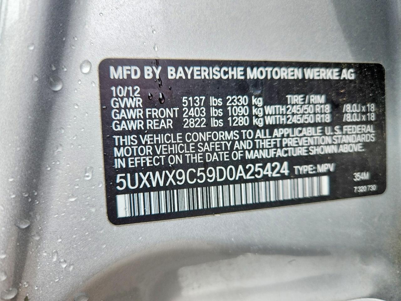 2013 Bmw X3 Xdrive28i Silver vin: 5UXWX9C59D0A25424