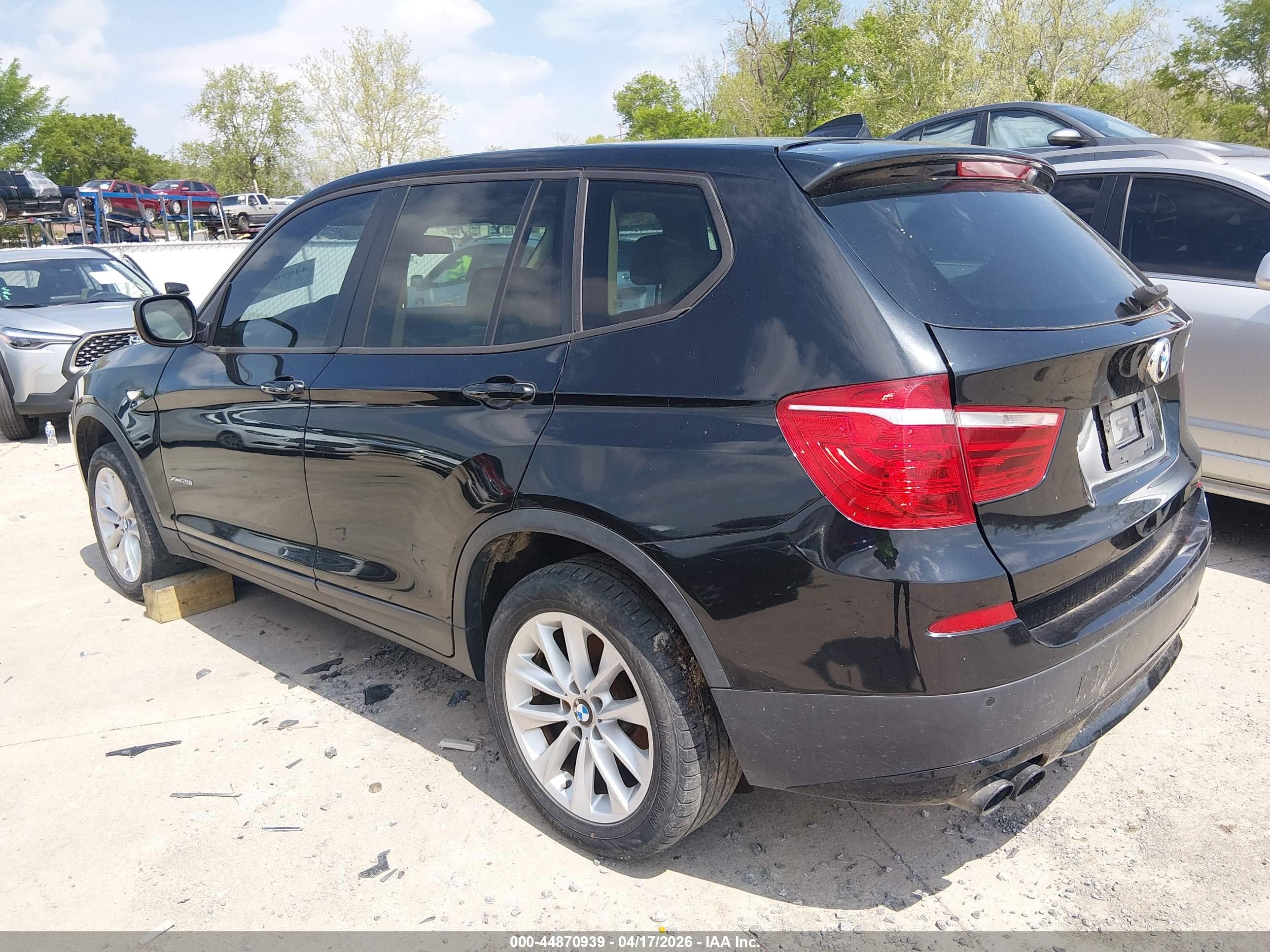 2013 Bmw X3 Xdrive28i Black vin: 5UXWX9C59D0A27044