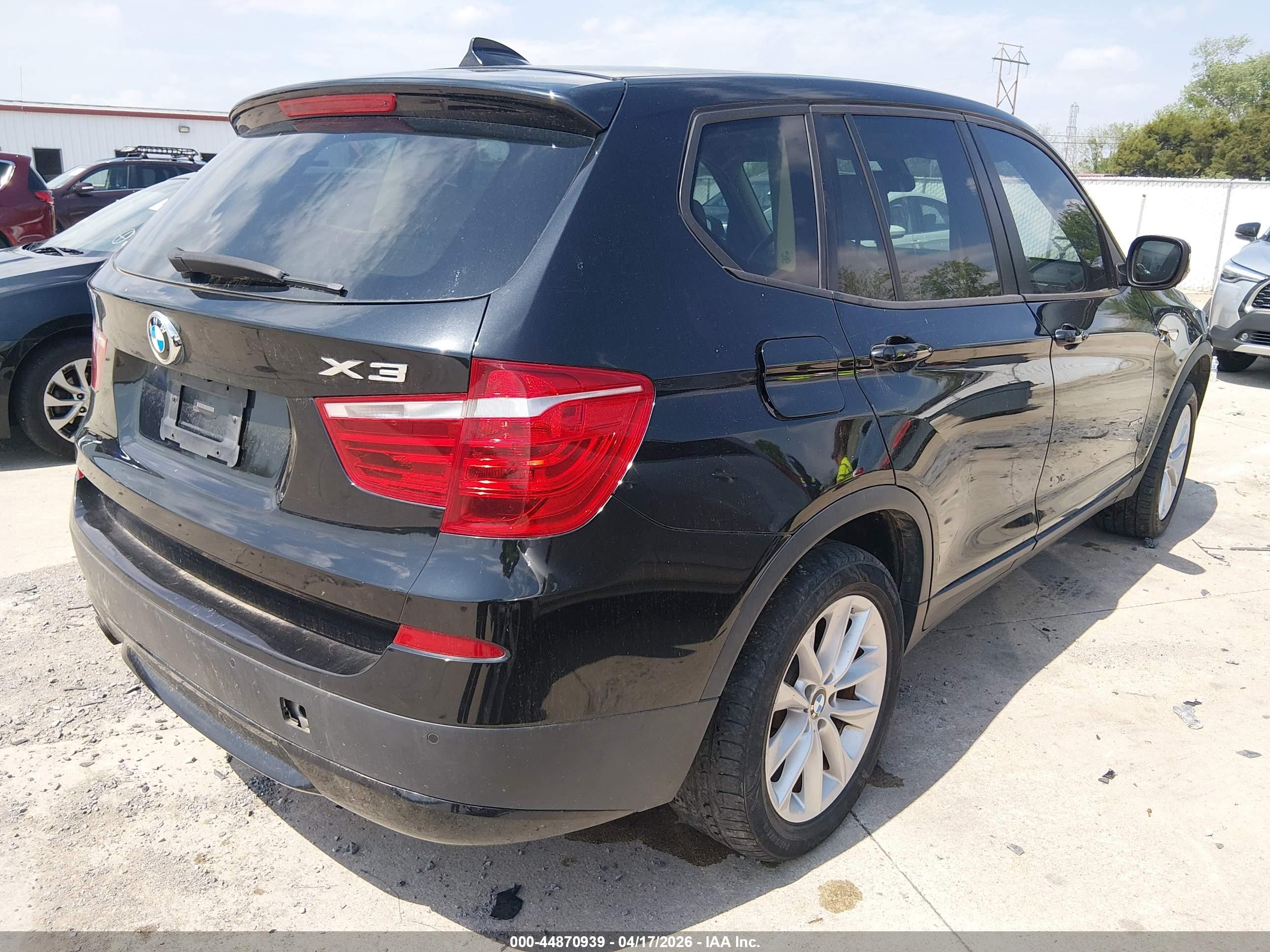 2013 Bmw X3 Xdrive28i Black vin: 5UXWX9C59D0A27044