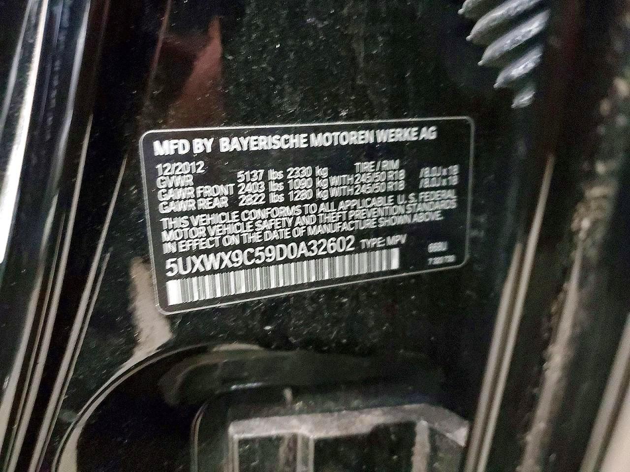 2013 Bmw X3 Xdrive28i Black vin: 5UXWX9C59D0A32602