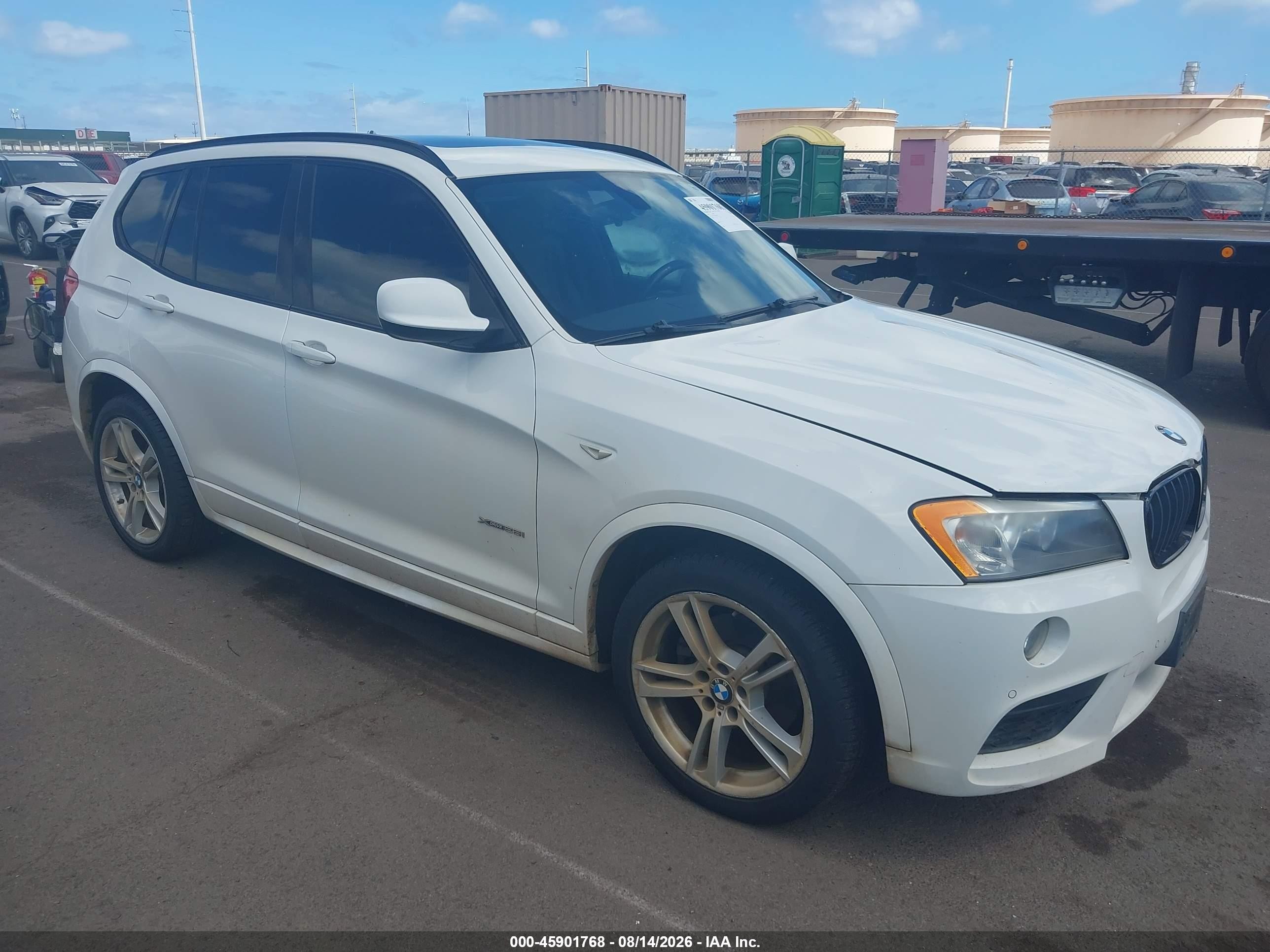 2014 Bmw X3 Xdrive28i White vin: 5UXWX9C59E0D18919