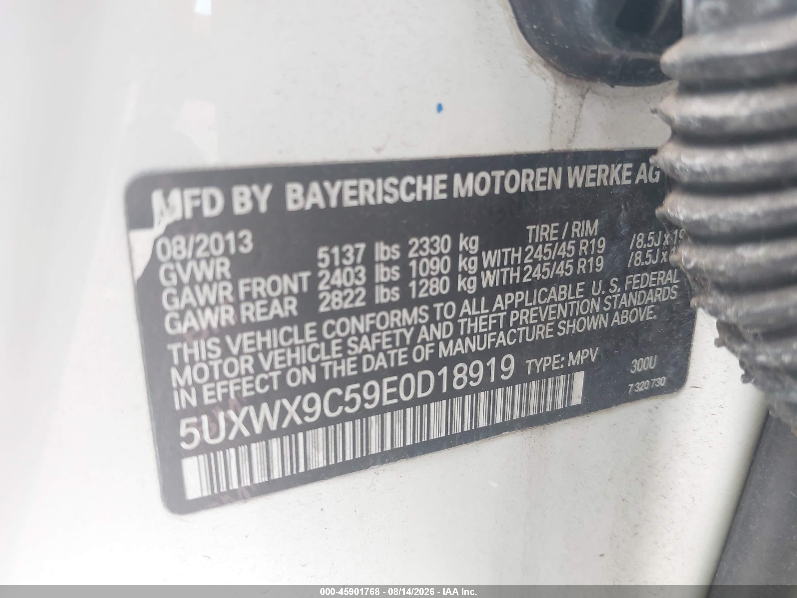 2014 Bmw X3 Xdrive28i Белый vin: 5UXWX9C59E0D18919