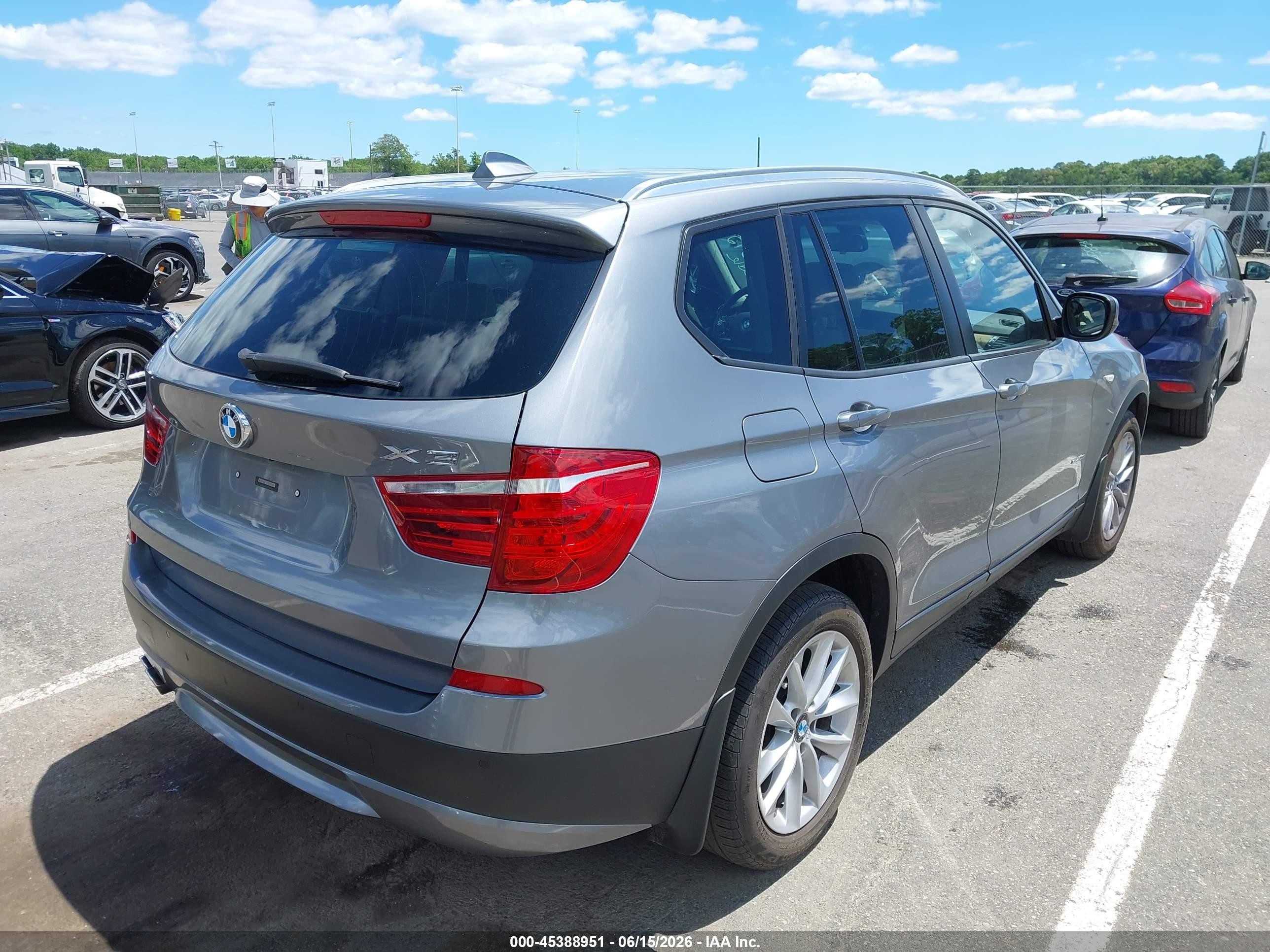 2014 Bmw X3 Xdrive28i Gray vin: 5UXWX9C59E0D24946