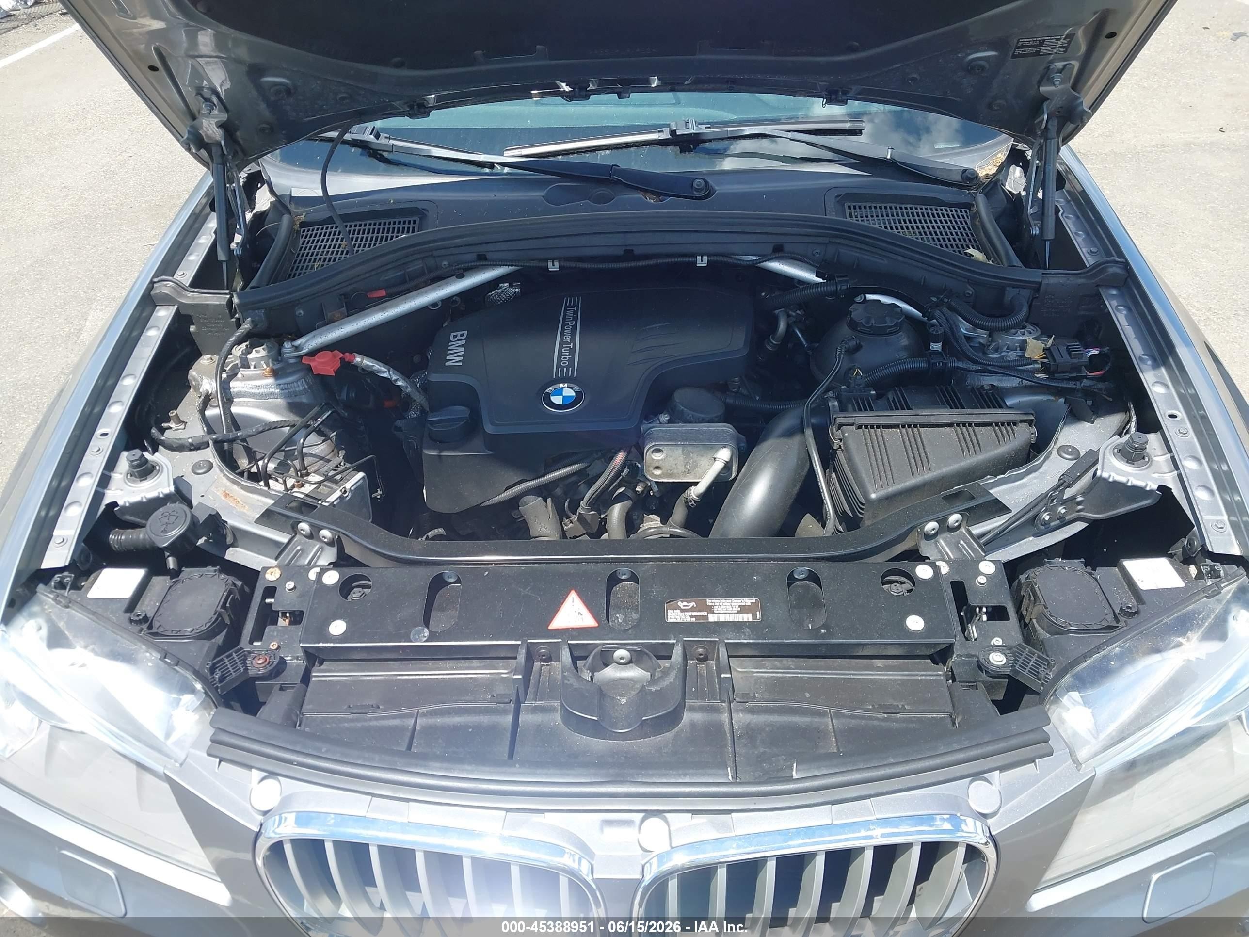2014 Bmw X3 Xdrive28i Gray vin: 5UXWX9C59E0D24946