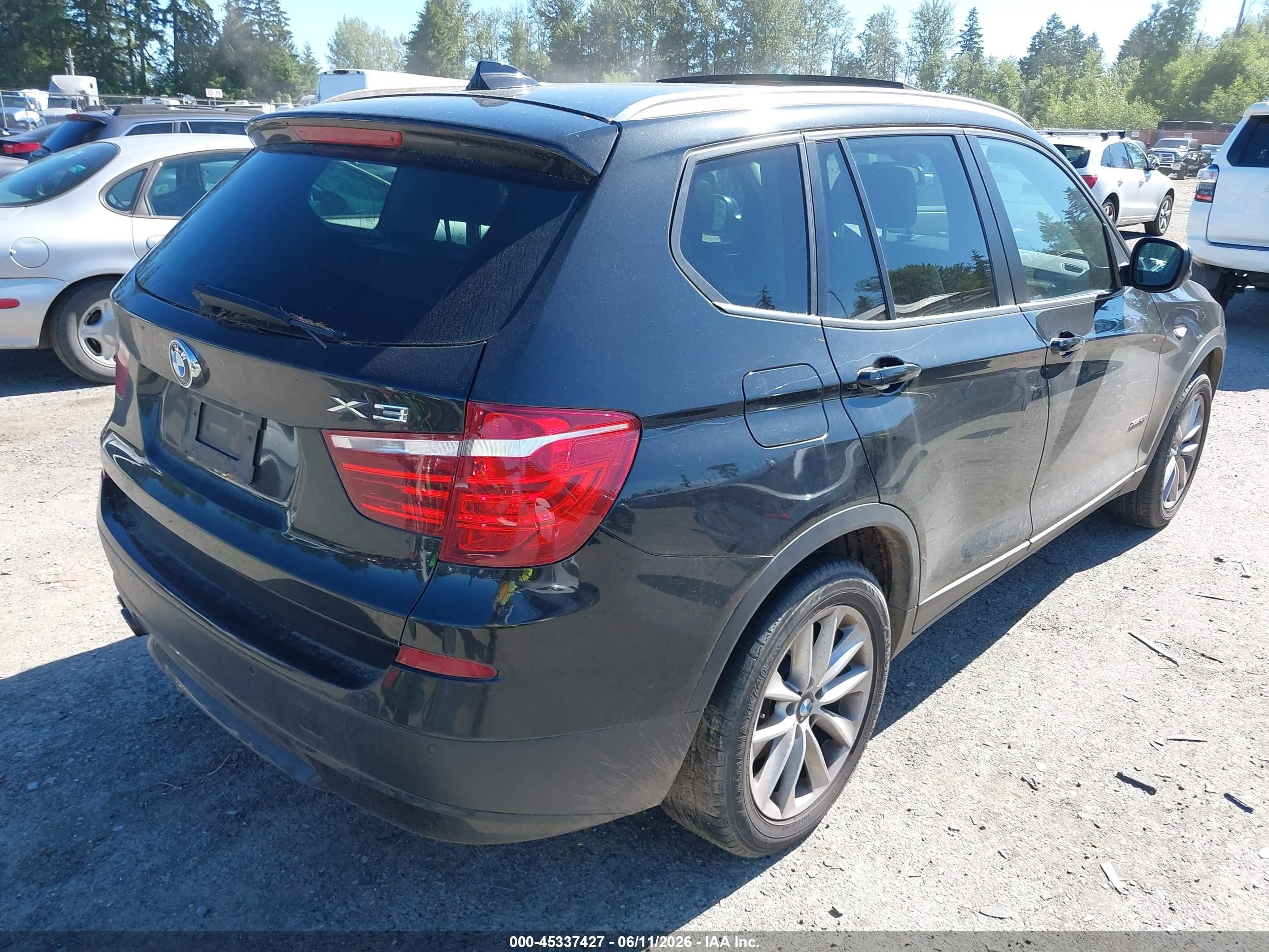 2014 Bmw X3 Xdrive28i Black vin: 5UXWX9C59E0D25658
