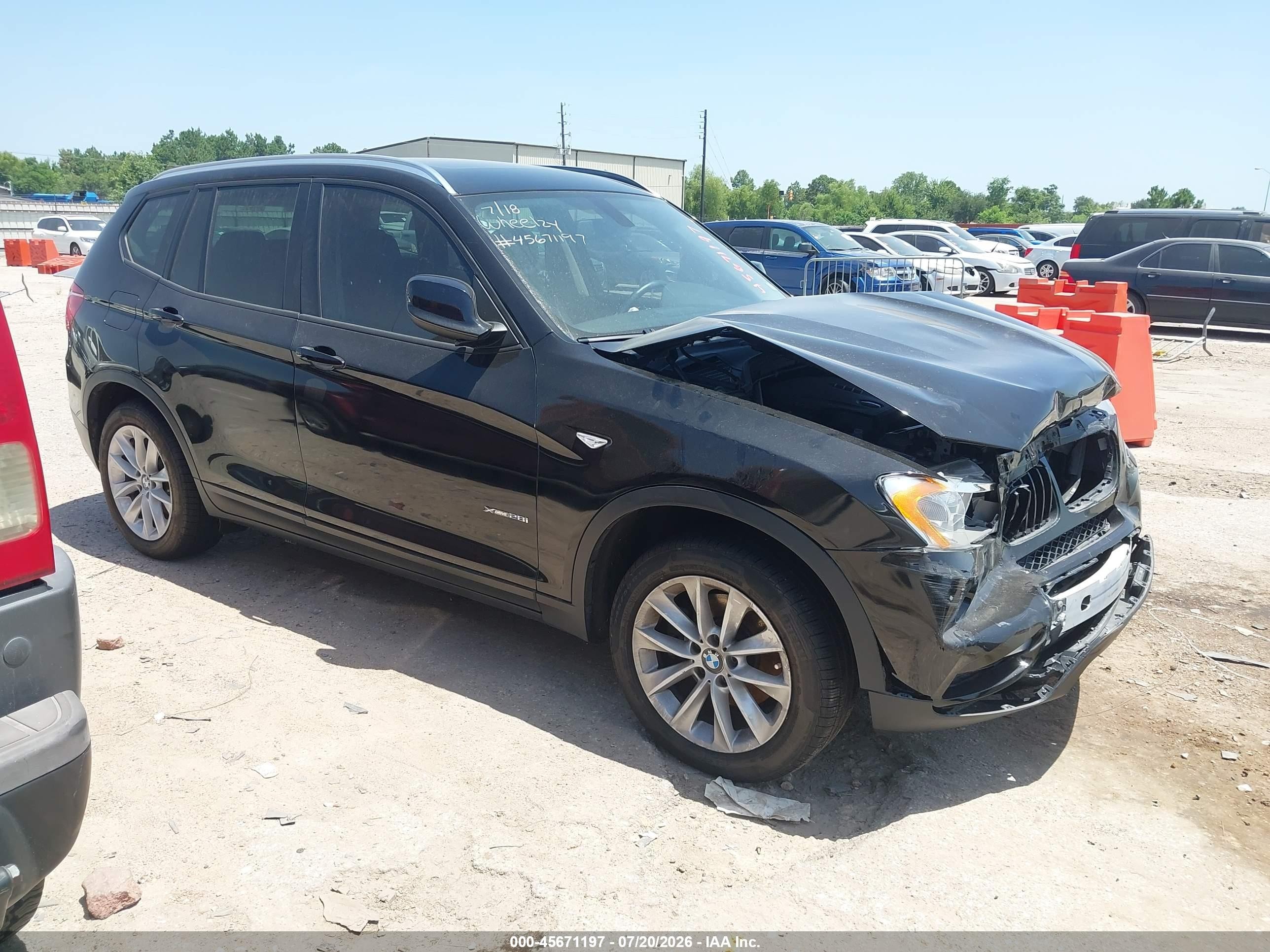 2014 Bmw X3 Xdrive28i Black vin: 5UXWX9C59E0D27636