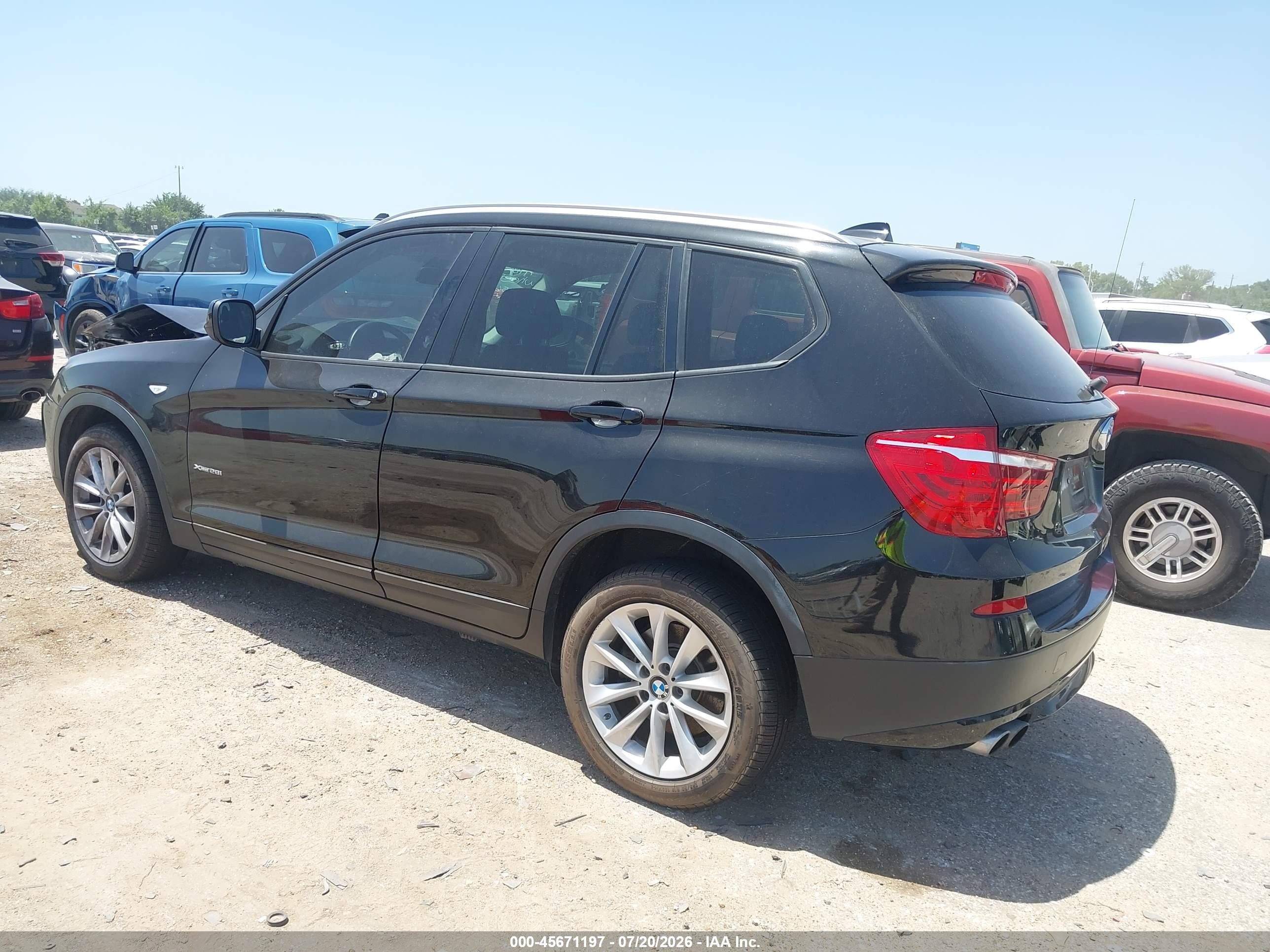 2014 Bmw X3 Xdrive28i Black vin: 5UXWX9C59E0D27636