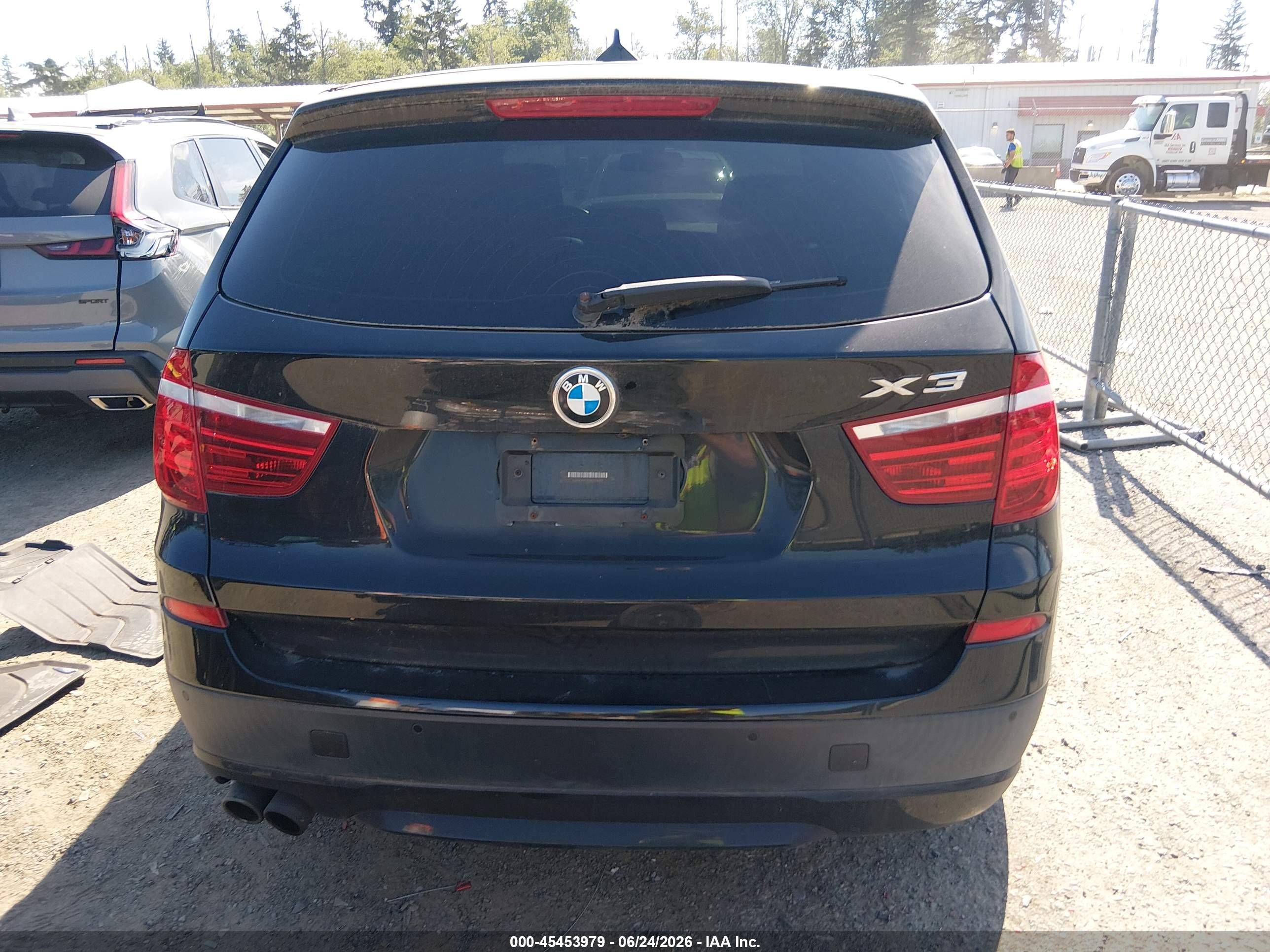 2014 Bmw X3 Xdrive28i Black vin: 5UXWX9C59E0D34831
