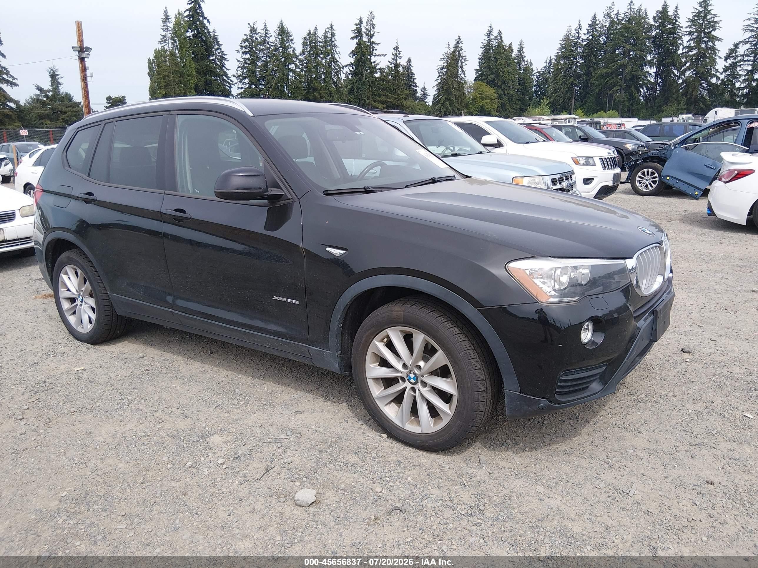 2015 Bmw X3 Xdrive28i Черный vin: 5UXWX9C59F0D48892