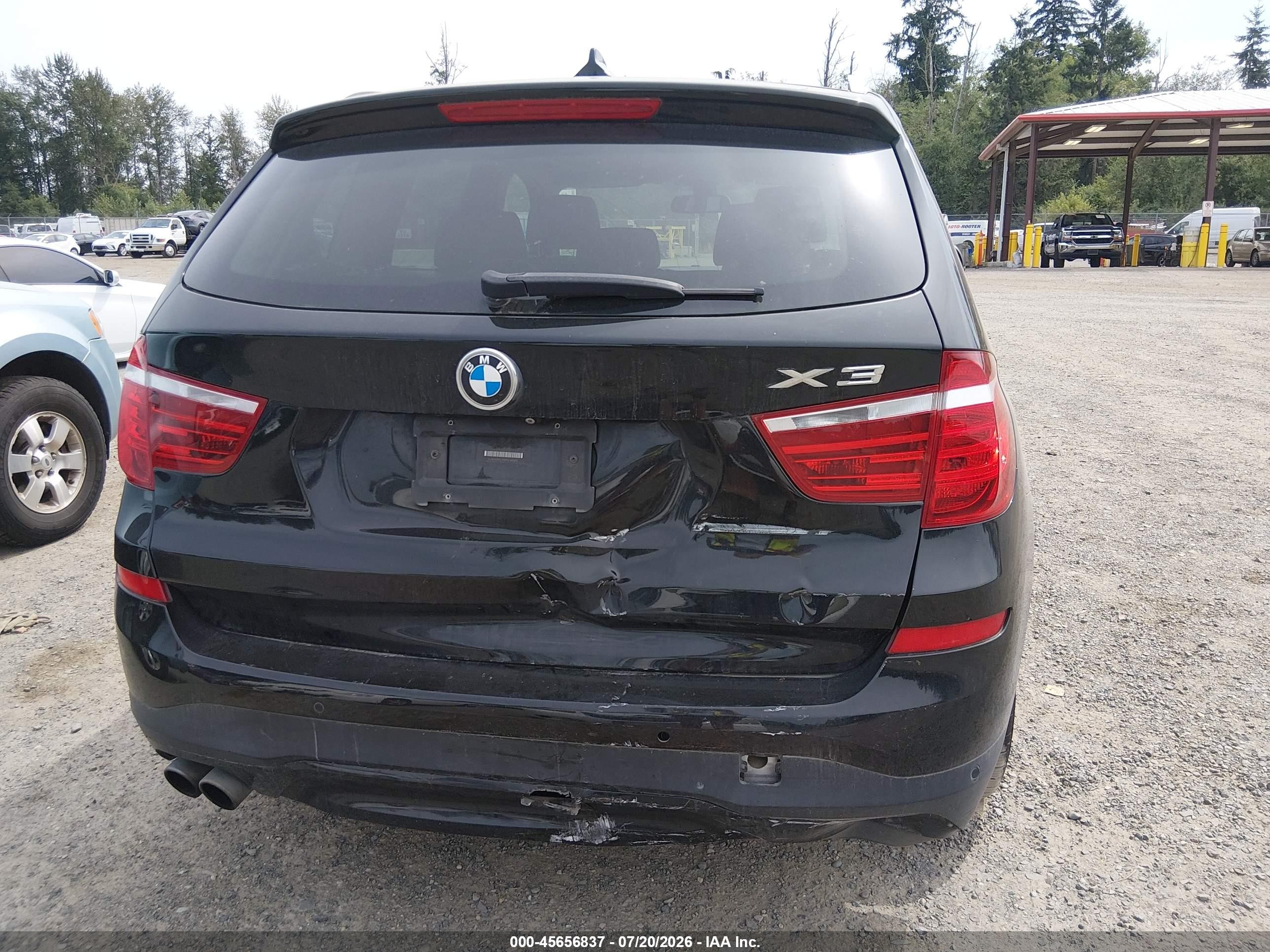 2015 Bmw X3 Xdrive28i Black vin: 5UXWX9C59F0D48892