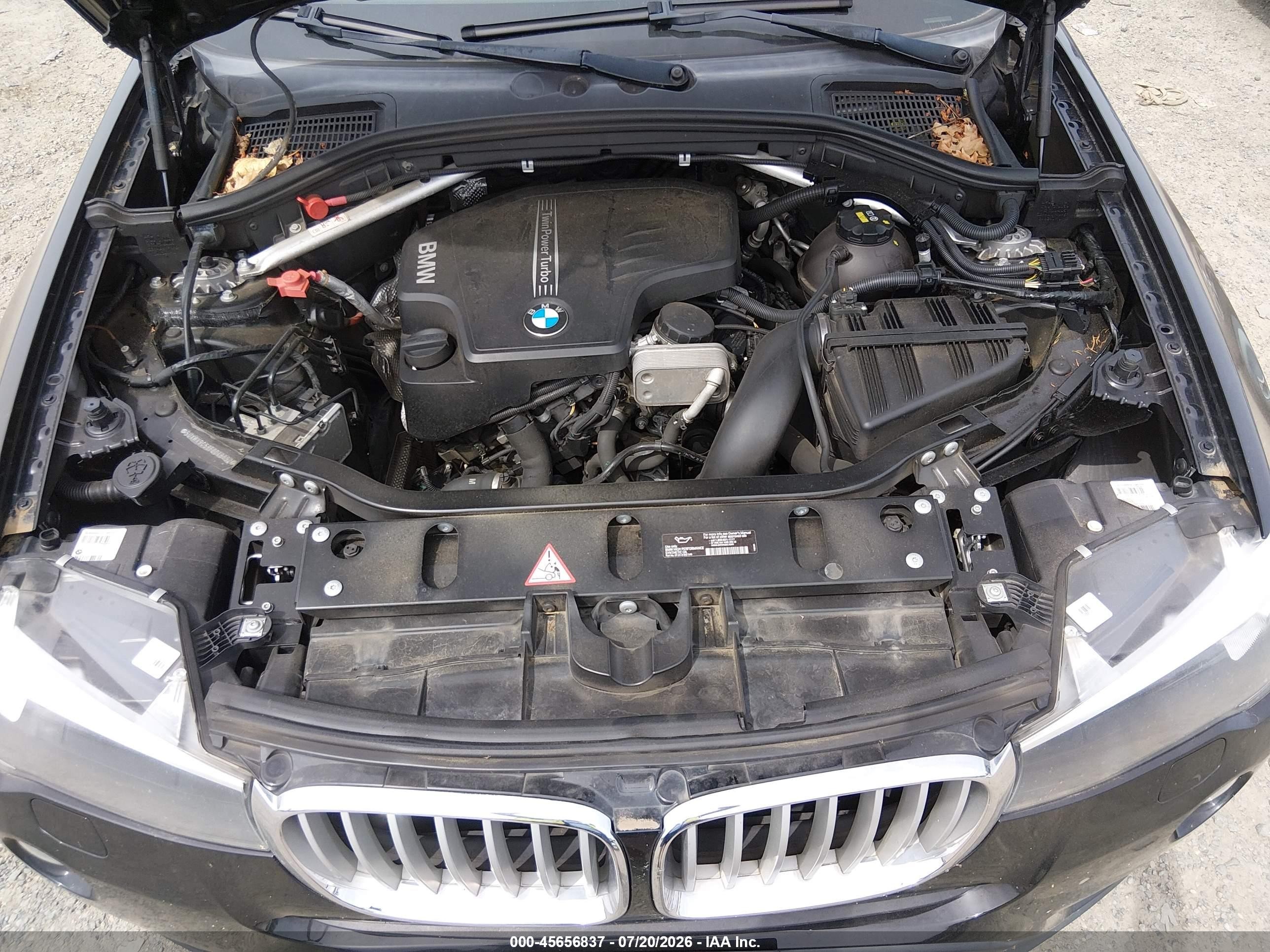 2015 Bmw X3 Xdrive28i Black vin: 5UXWX9C59F0D48892