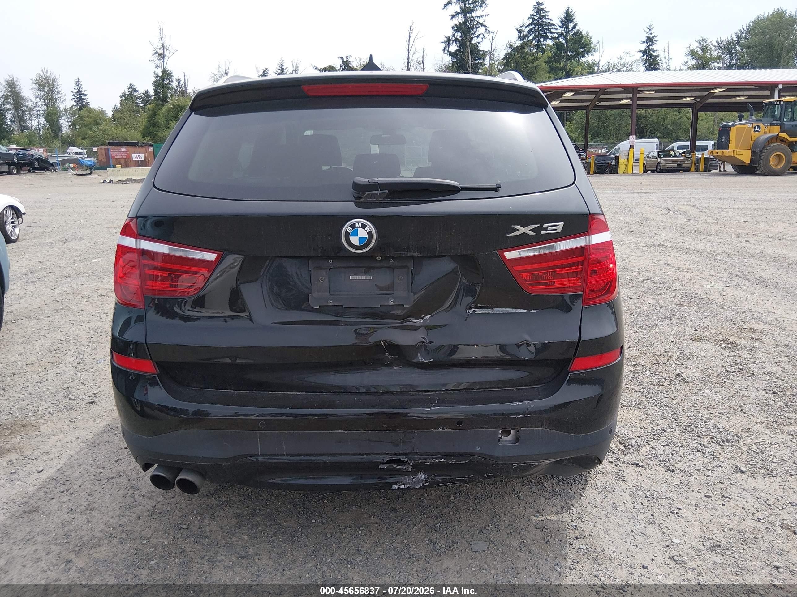 2015 Bmw X3 Xdrive28i Black vin: 5UXWX9C59F0D48892