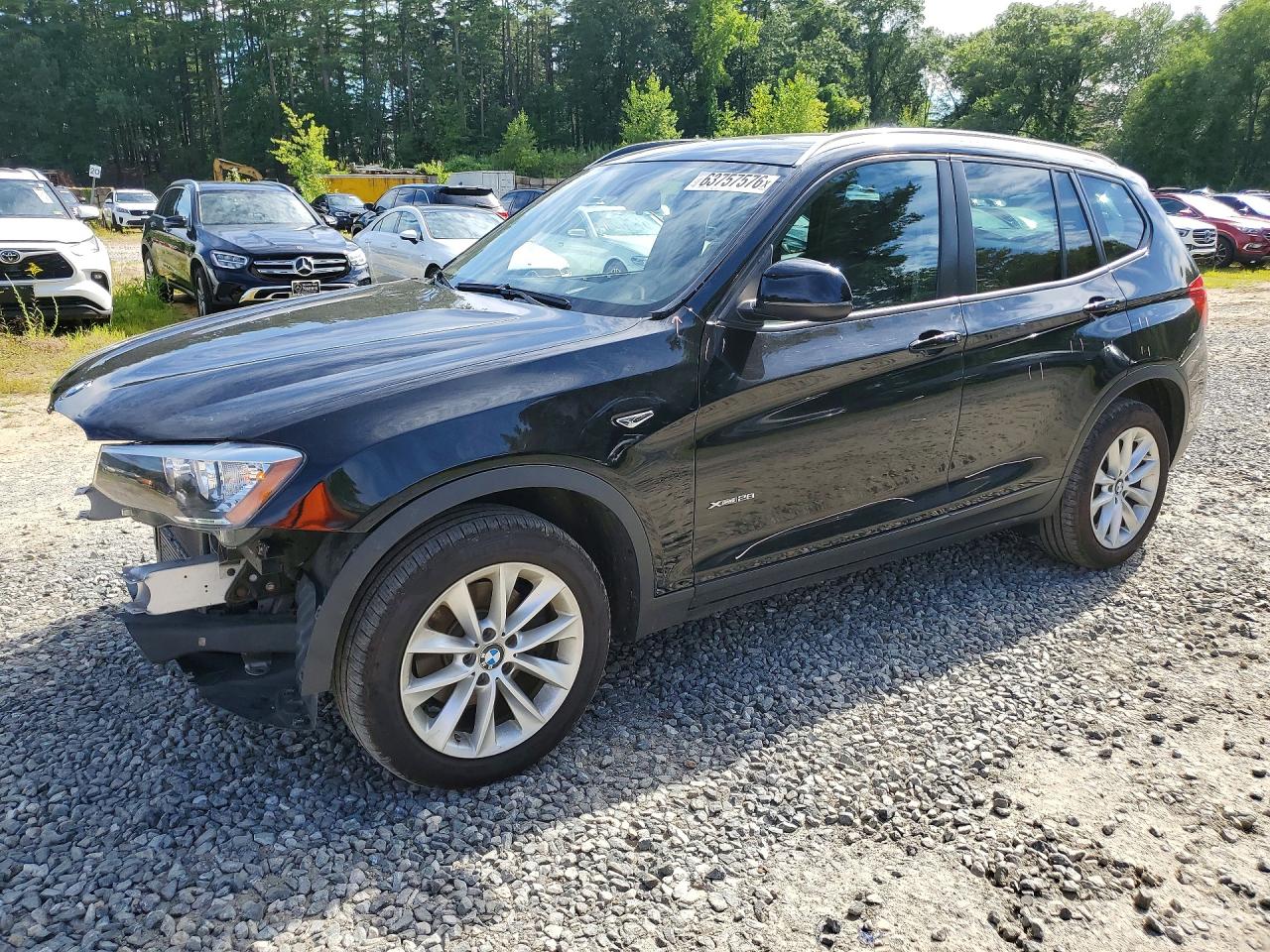 2015 Bmw X3 Xdrive28i Black vin: 5UXWX9C59F0D56720