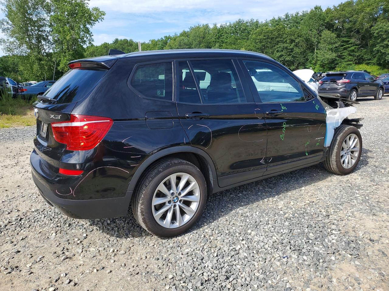 2015 Bmw X3 Xdrive28i Black vin: 5UXWX9C59F0D56720