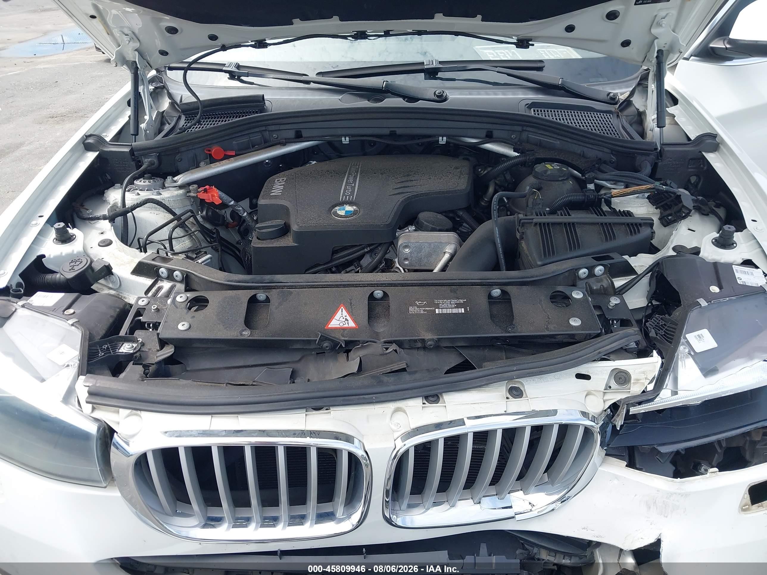 2015 Bmw X3 Xdrive28i White vin: 5UXWX9C59F0D61402