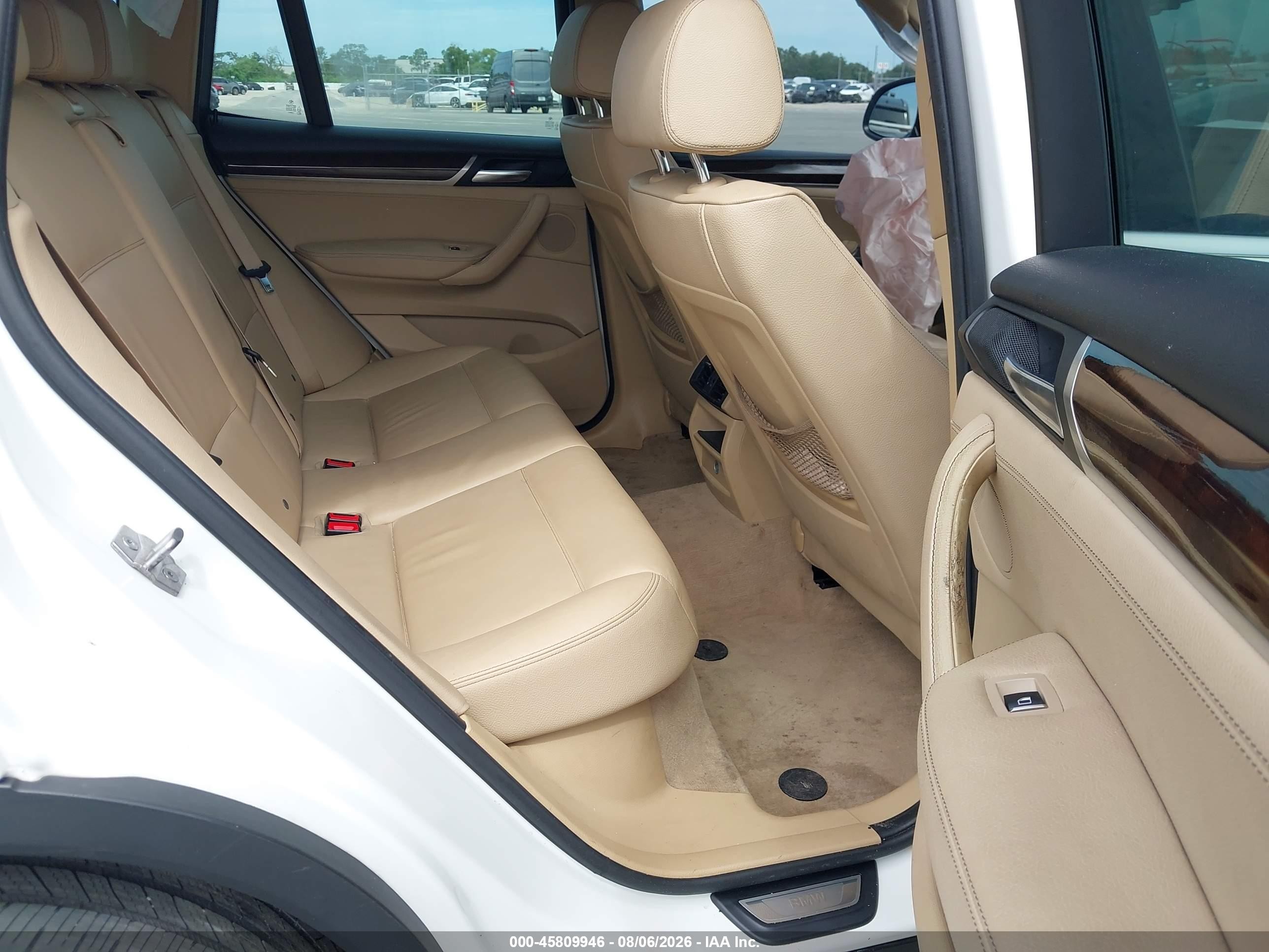 2015 Bmw X3 Xdrive28i White vin: 5UXWX9C59F0D61402