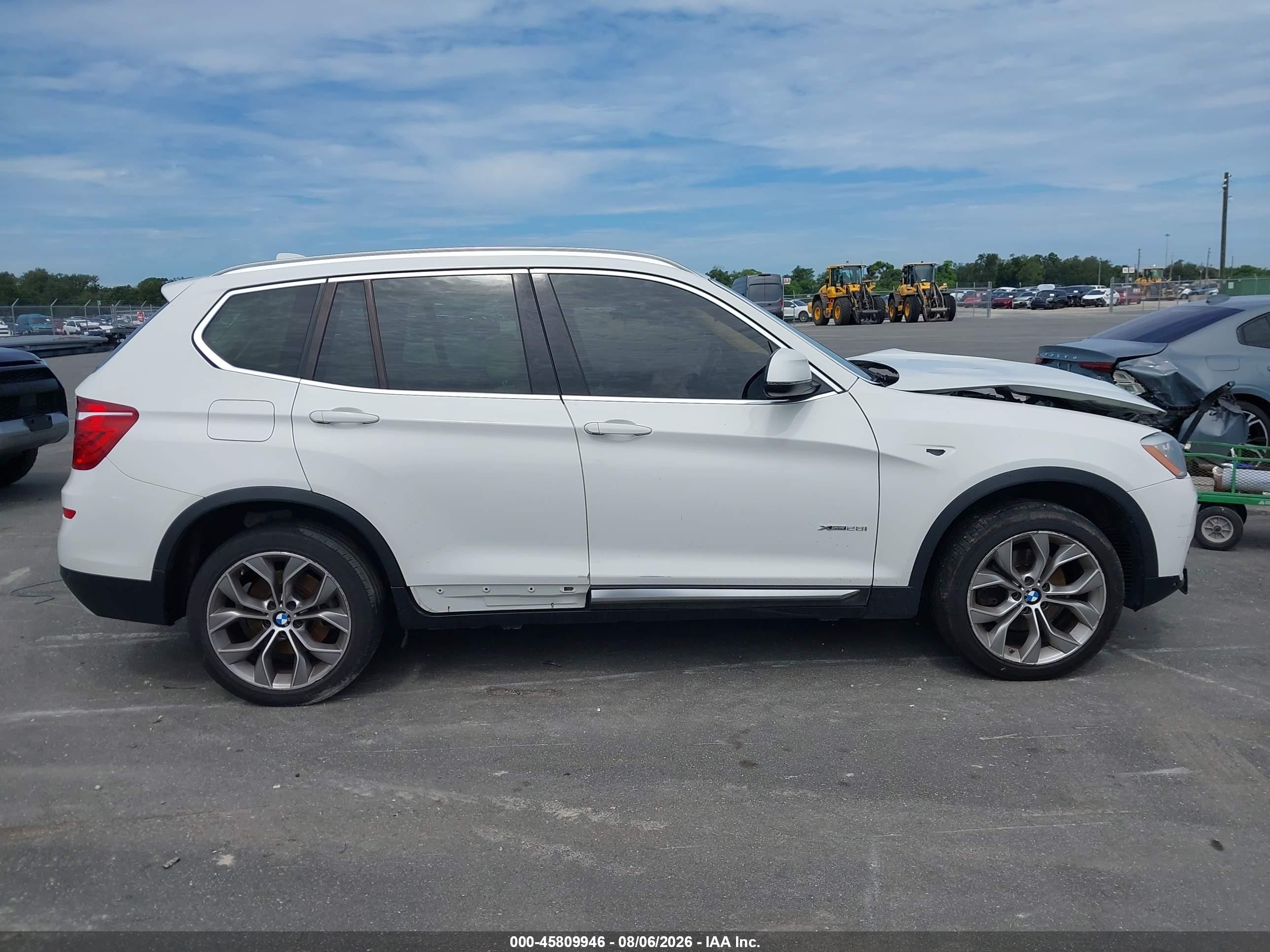 2015 Bmw X3 Xdrive28i White vin: 5UXWX9C59F0D61402