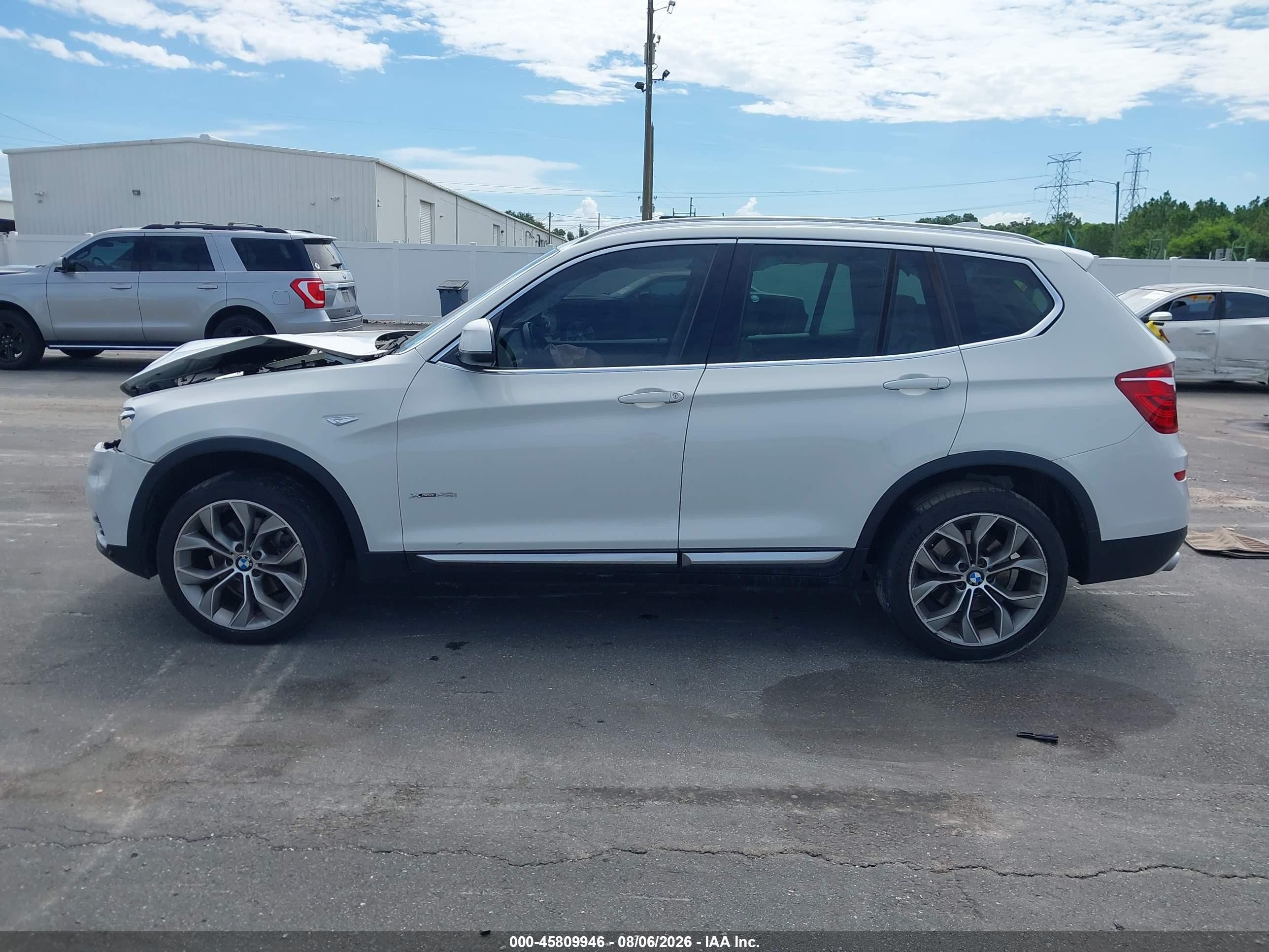 2015 Bmw X3 Xdrive28i White vin: 5UXWX9C59F0D61402