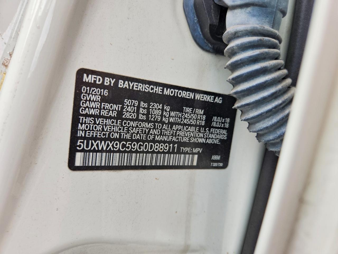 2016 Bmw X3 Xdrive28i White vin: 5UXWX9C59G0D88911