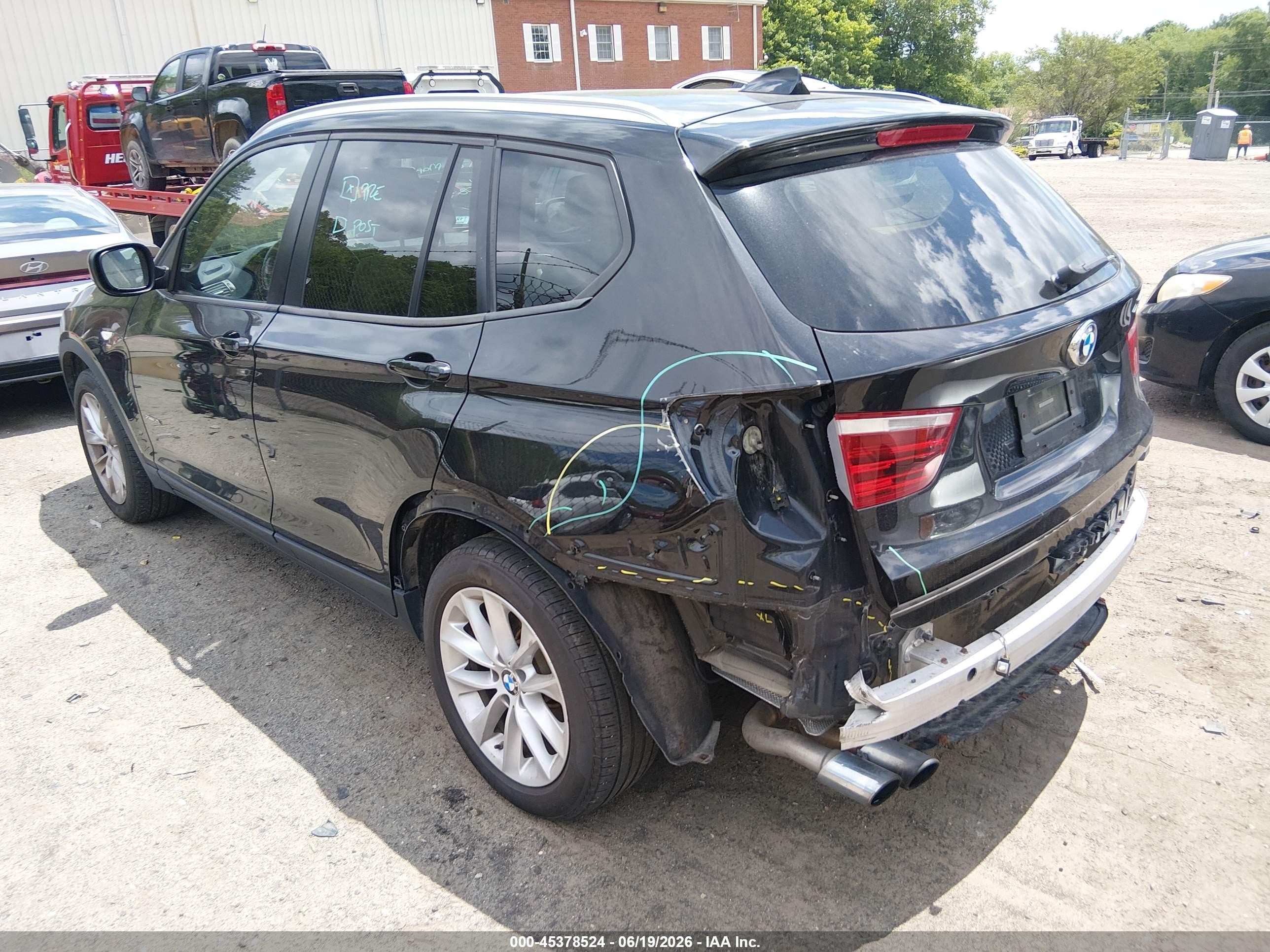 2013 Bmw X3 Xdrive28i Black vin: 5UXWX9C5XD0A17977