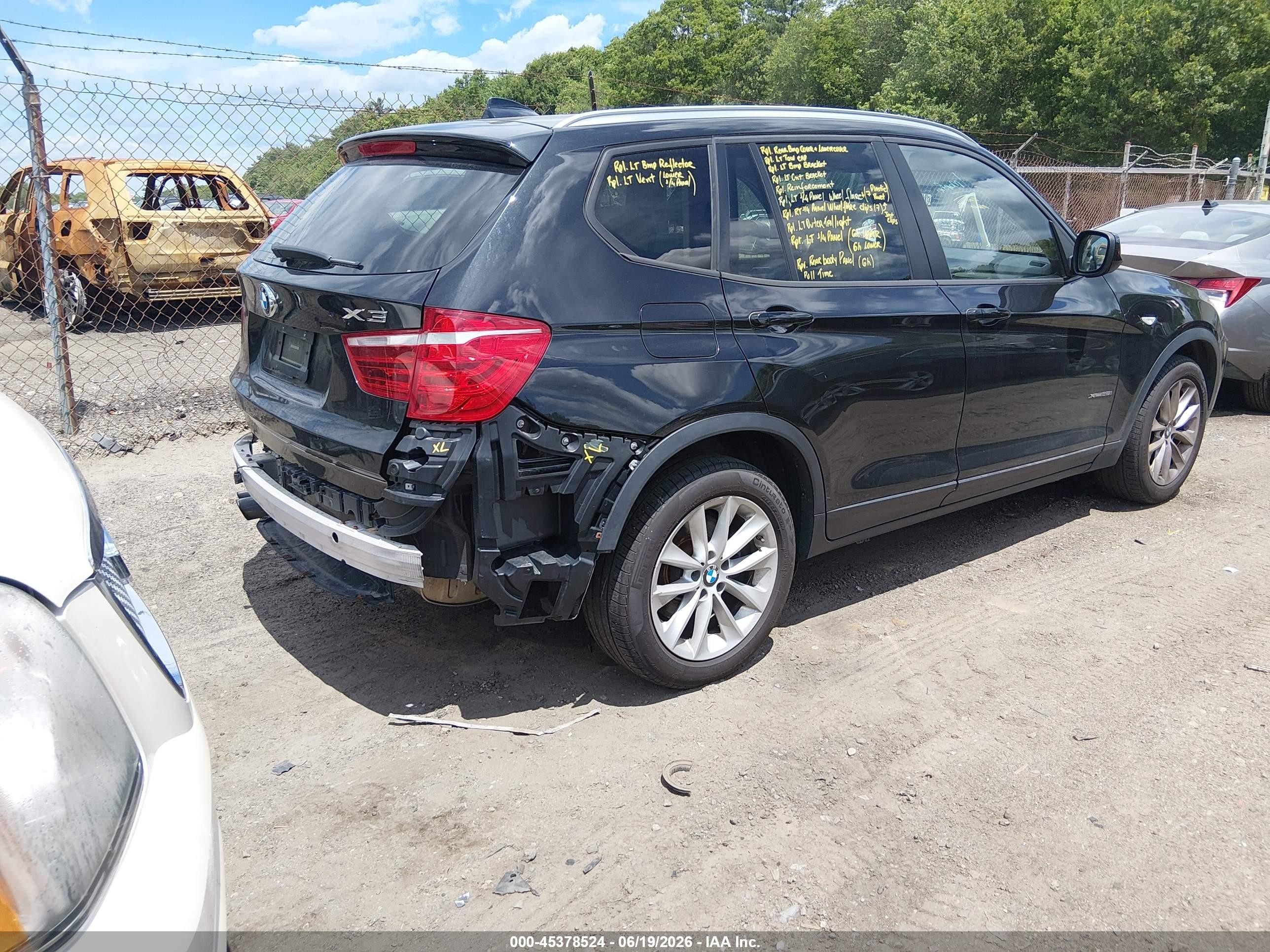 2013 Bmw X3 Xdrive28i Black vin: 5UXWX9C5XD0A17977