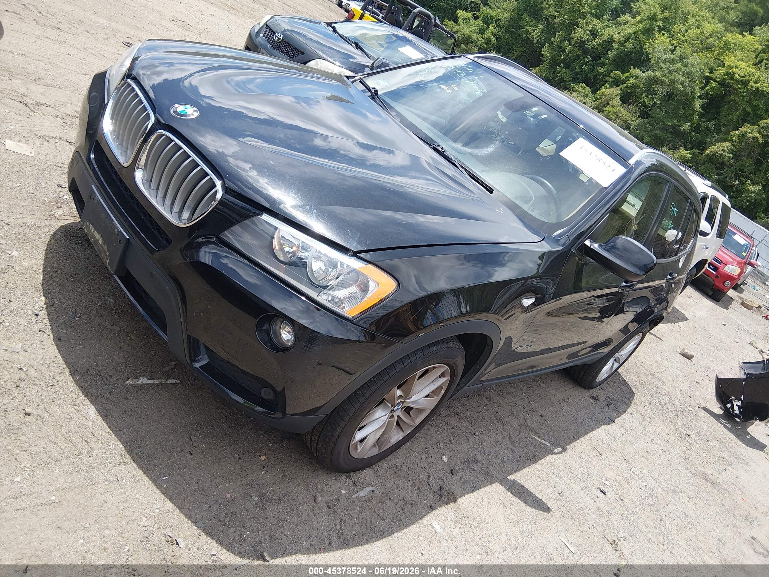 2013 Bmw X3 Xdrive28i Black vin: 5UXWX9C5XD0A17977