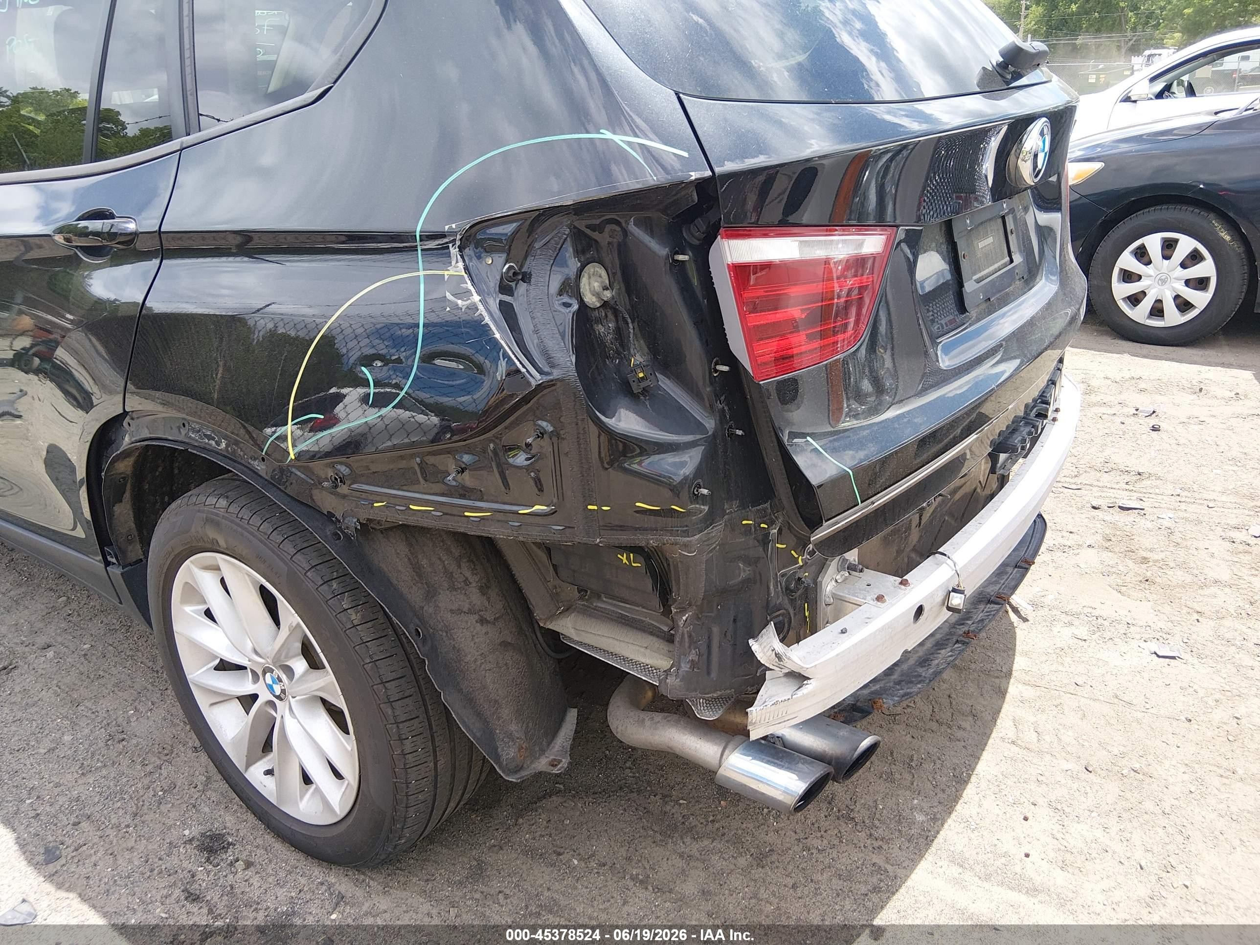 2013 Bmw X3 Xdrive28i Black vin: 5UXWX9C5XD0A17977