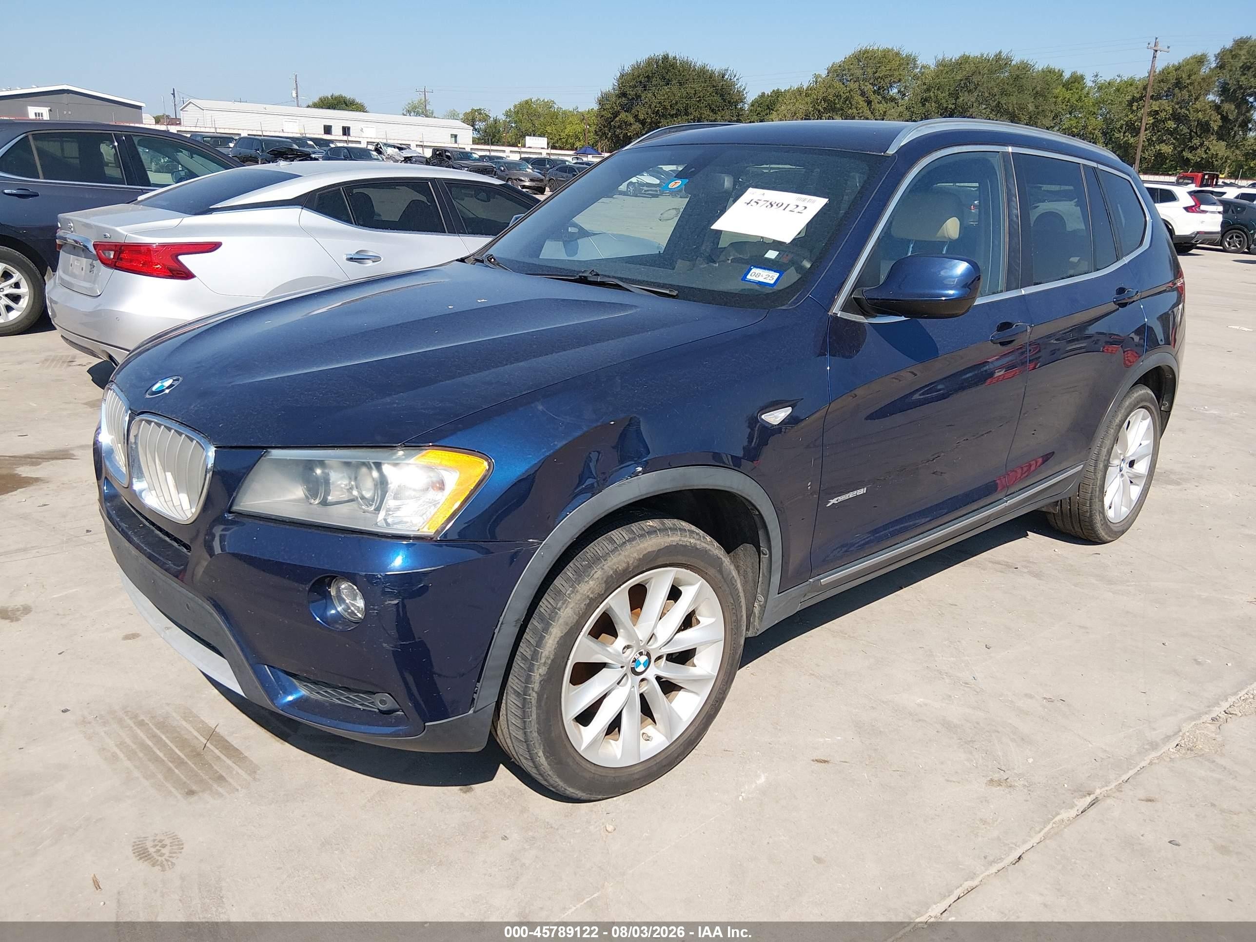 2013 Bmw X3 Xdrive28i Blue vin: 5UXWX9C5XD0A27831