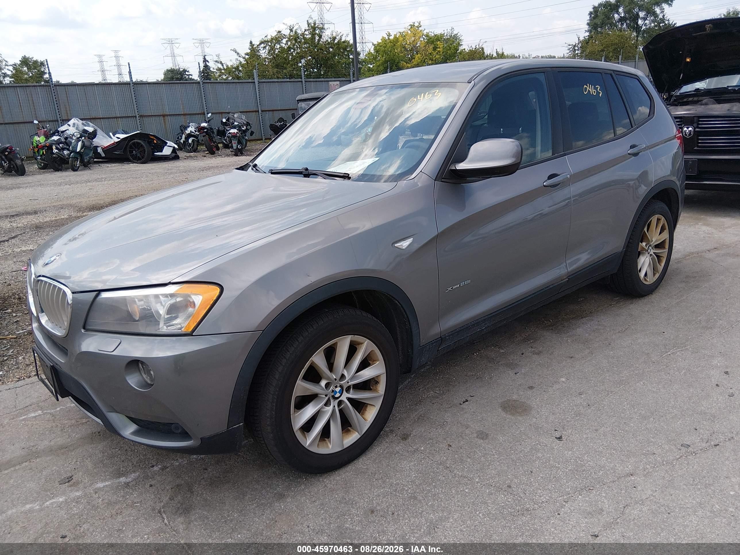 2013 Bmw X3 Xdrive28i Gray vin: 5UXWX9C5XD0A28445