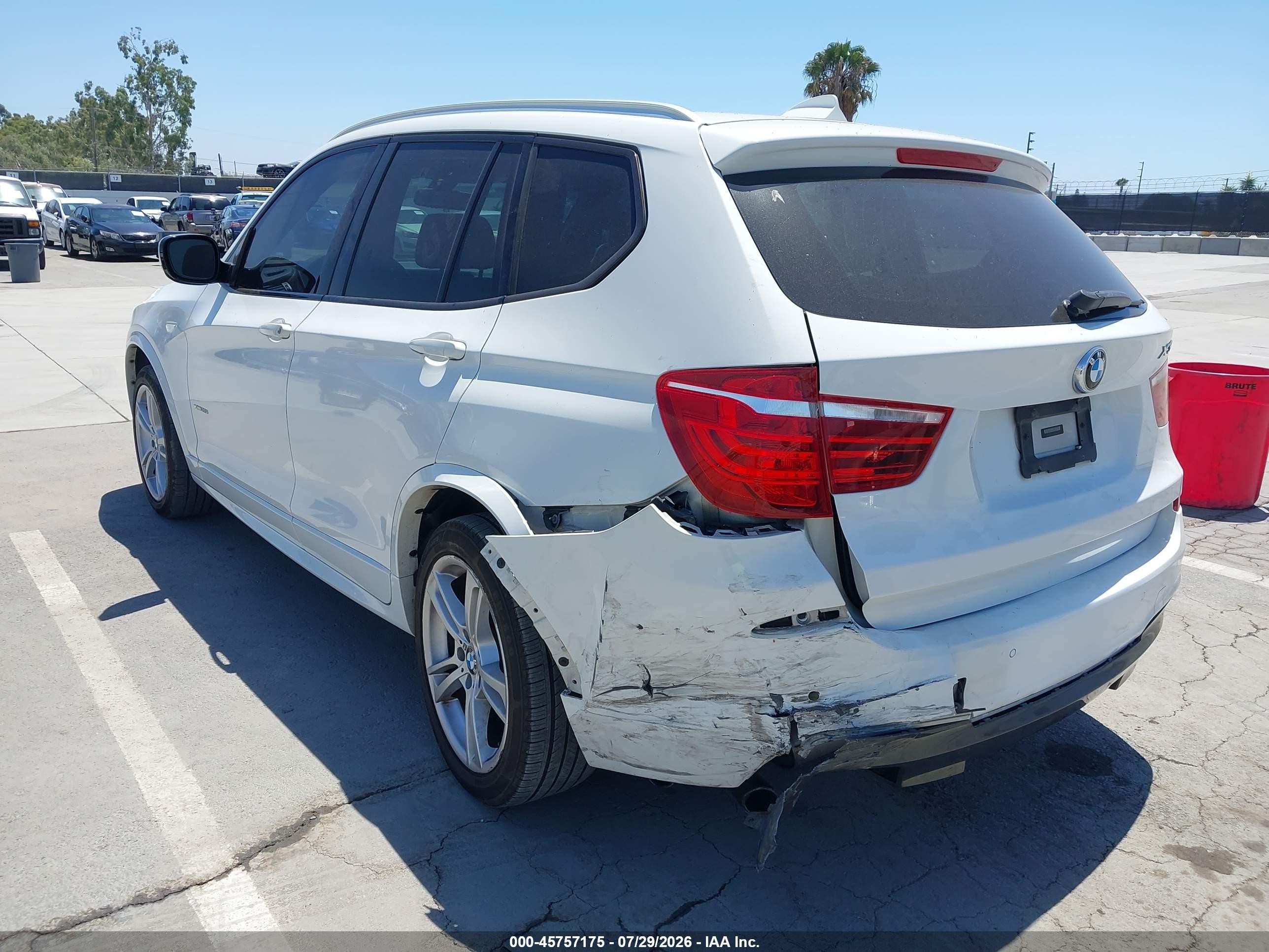 2013 Bmw X3 Xdrive28i White vin: 5UXWX9C5XD0A31362