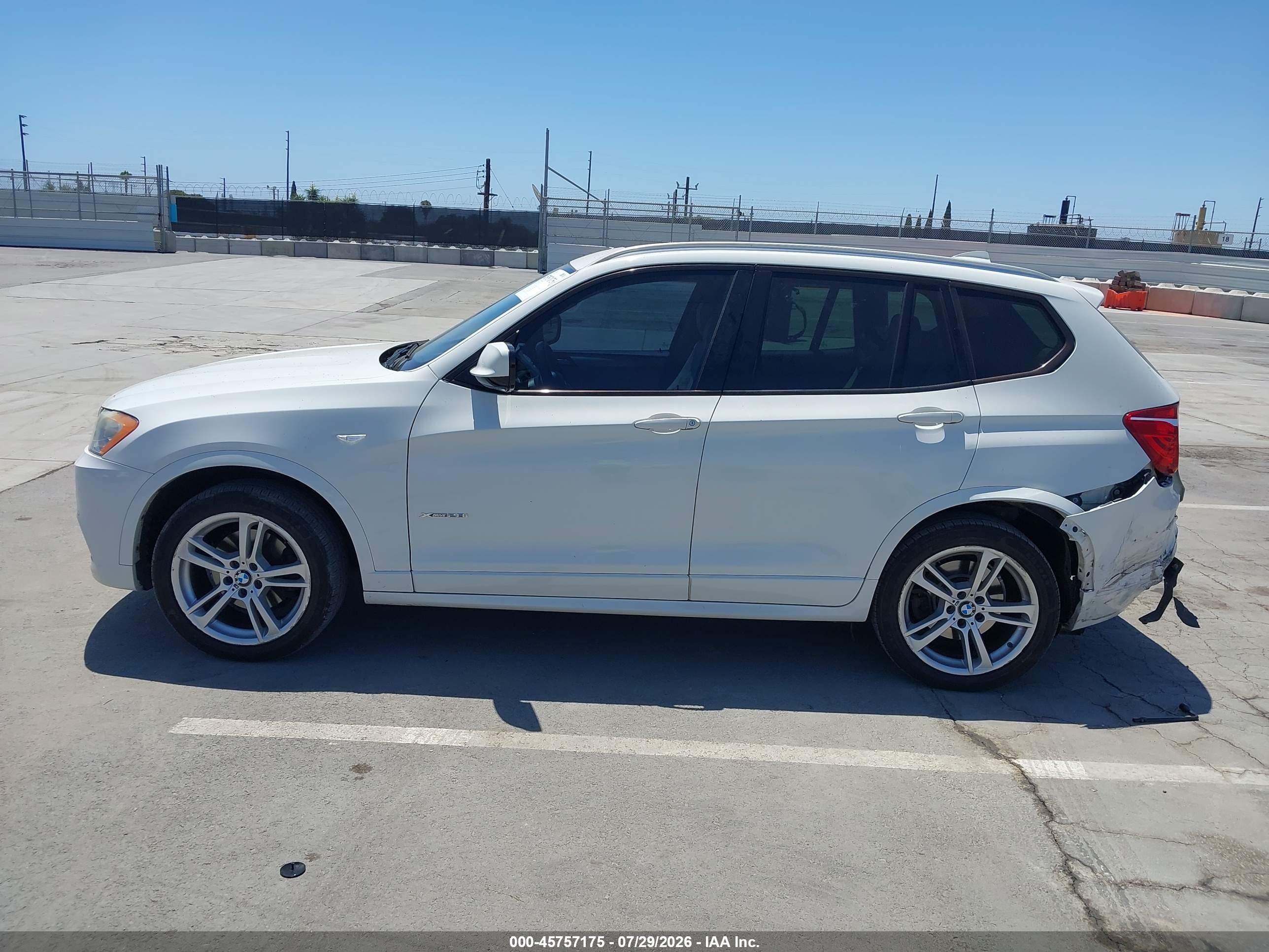 2013 Bmw X3 Xdrive28i White vin: 5UXWX9C5XD0A31362