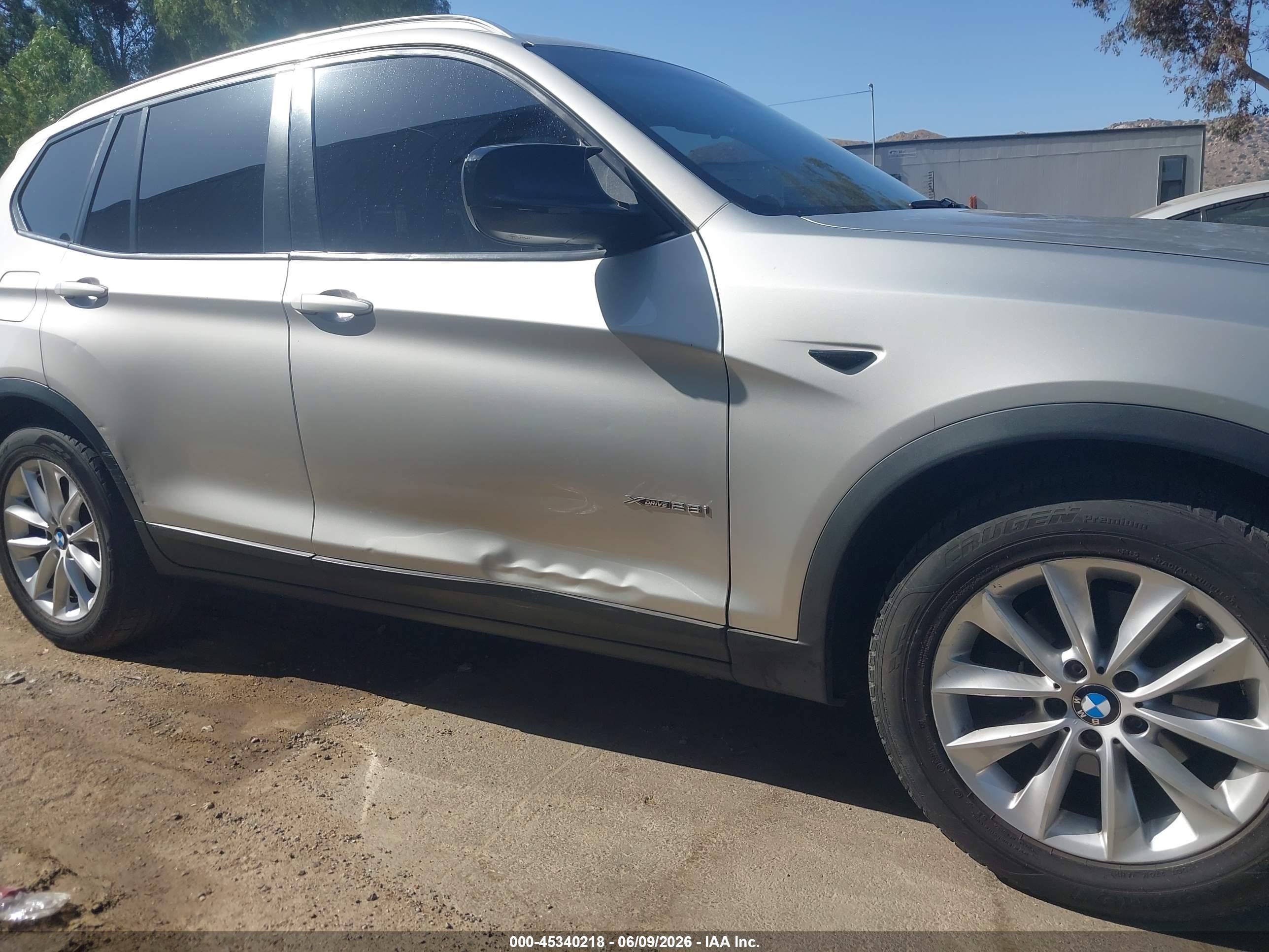 2013 Bmw X3 Xdrive28i Silver vin: 5UXWX9C5XD0D03313