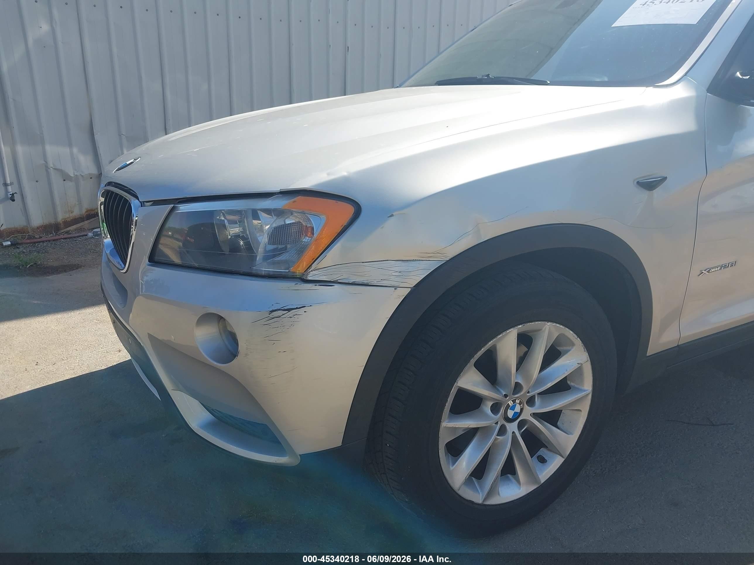 2013 Bmw X3 Xdrive28i Silver vin: 5UXWX9C5XD0D03313