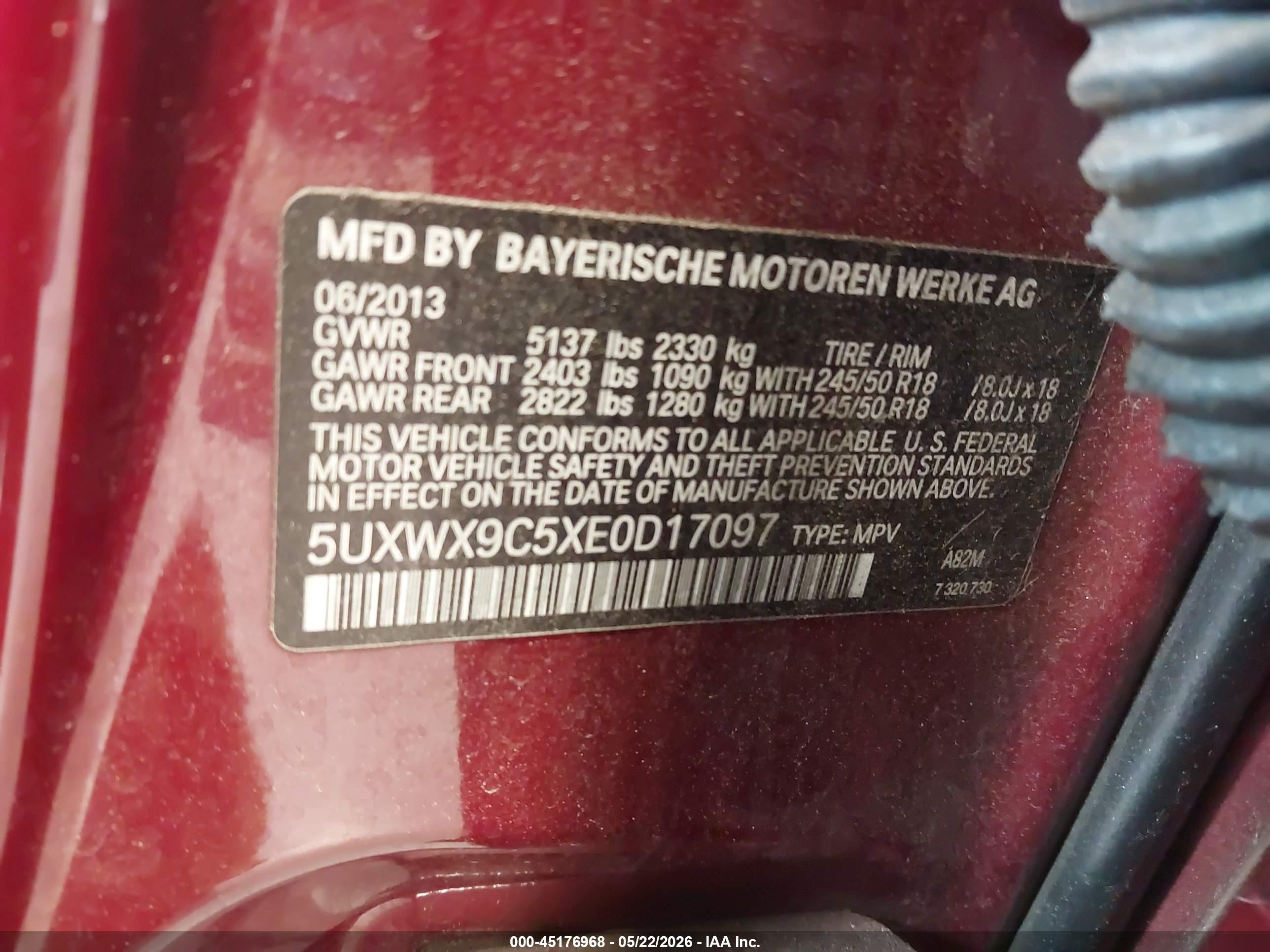 2014 Bmw X3 Xdrive28i Red vin: 5UXWX9C5XE0D17097