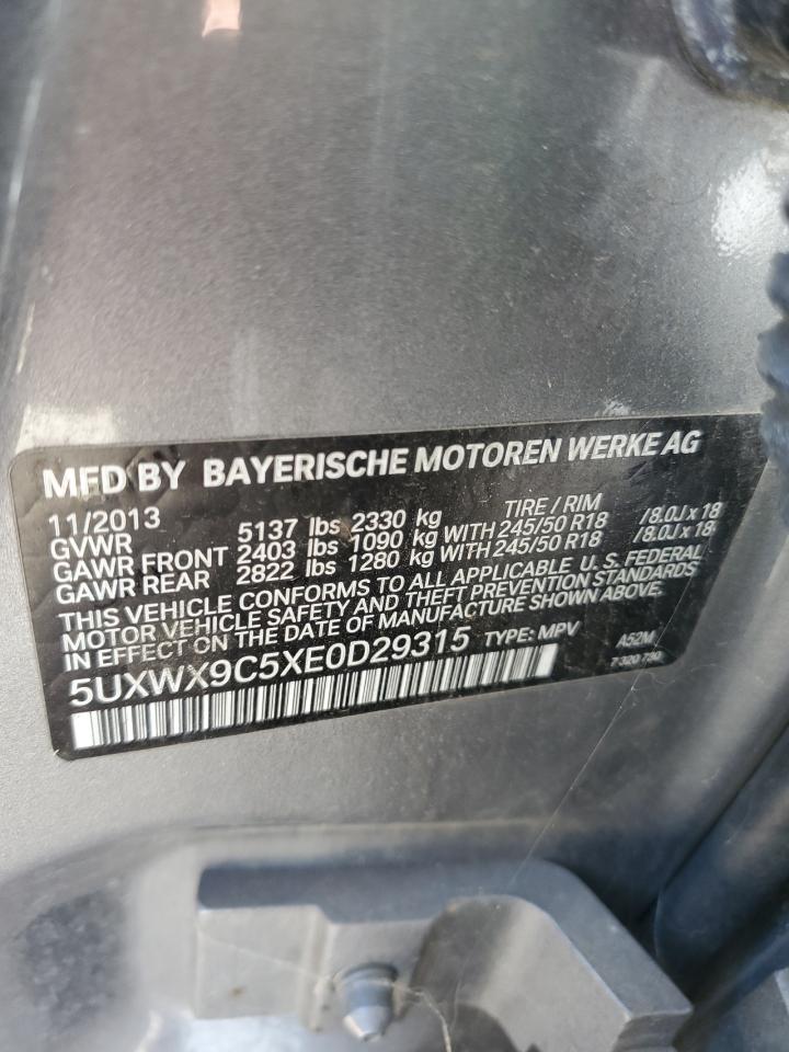 2014 Bmw X3 Xdrive28i Charcoal vin: 5UXWX9C5XE0D29315