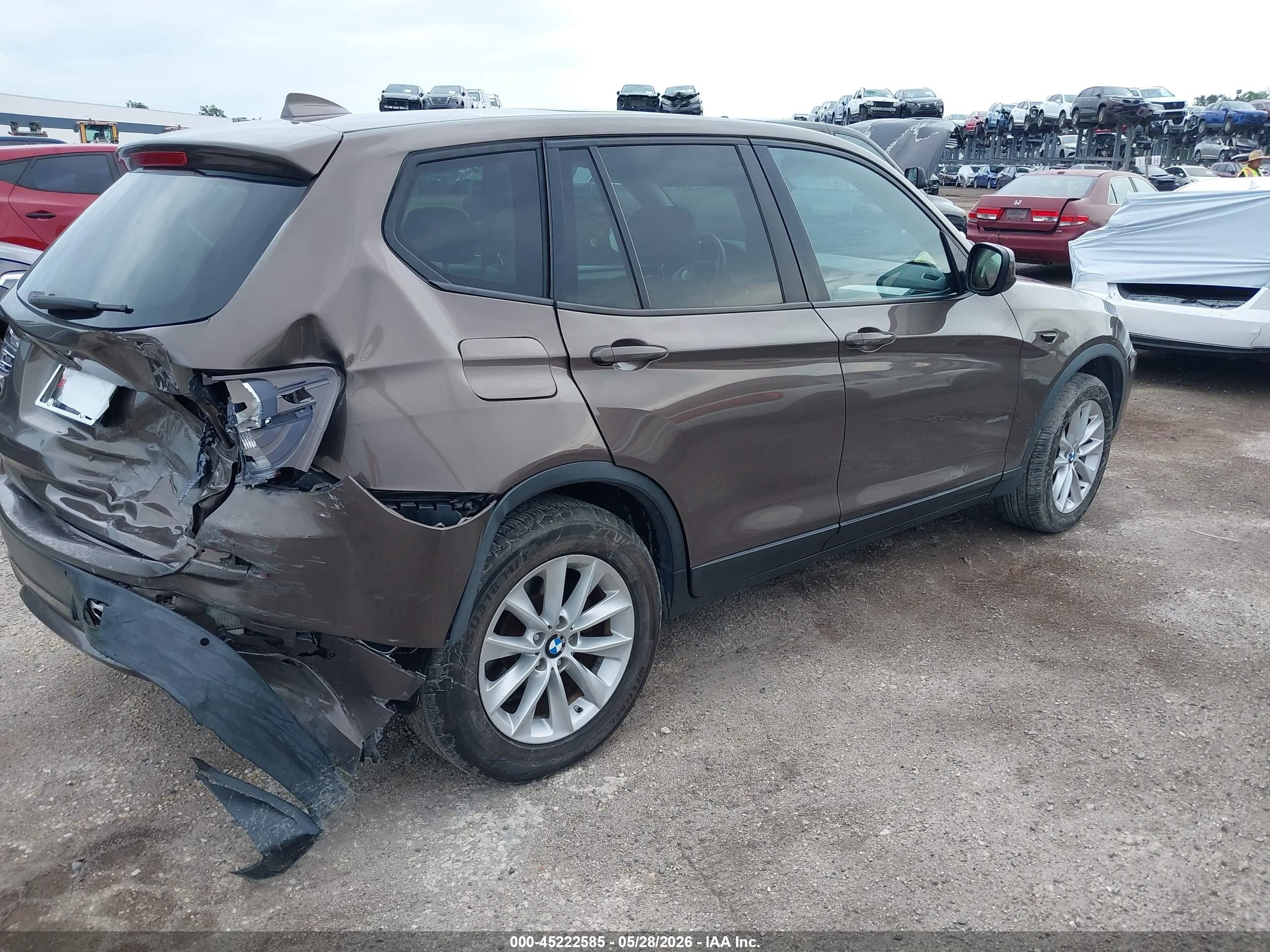 2014 Bmw X3 Xdrive28i Brown vin: 5UXWX9C5XE0D32487