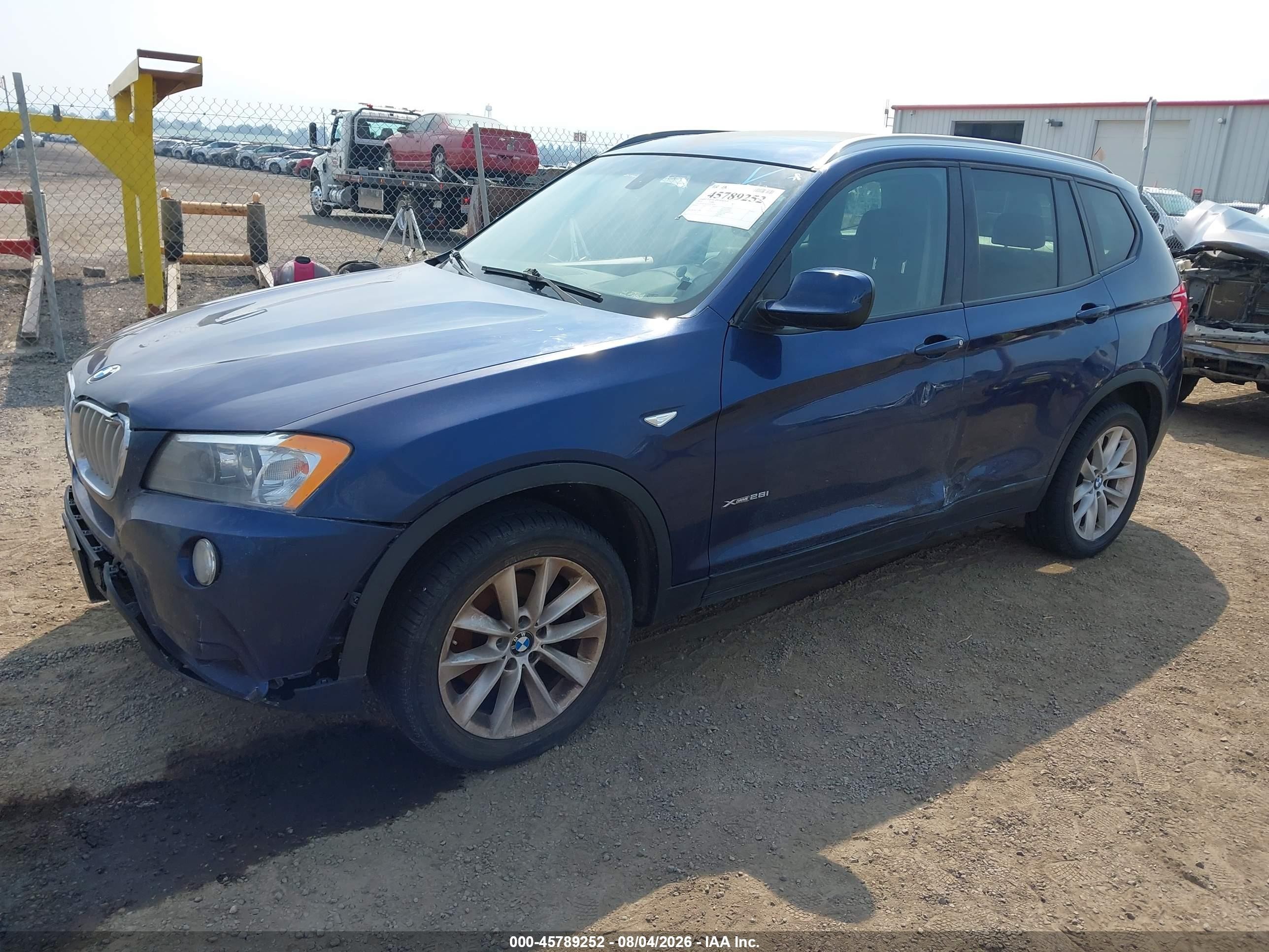 2014 Bmw X3 Xdrive28i Blue vin: 5UXWX9C5XE0D34546