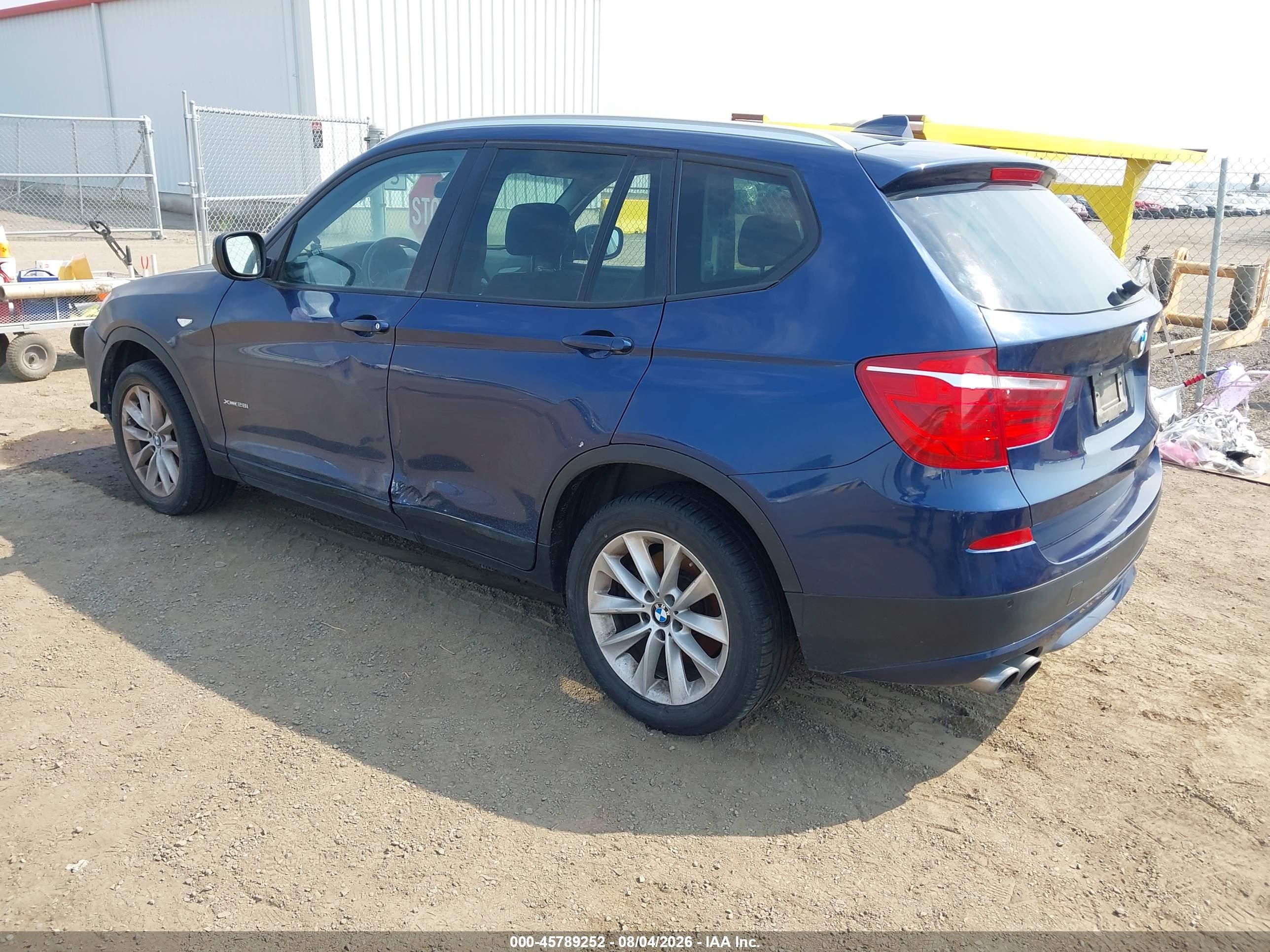 2014 Bmw X3 Xdrive28i Blue vin: 5UXWX9C5XE0D34546