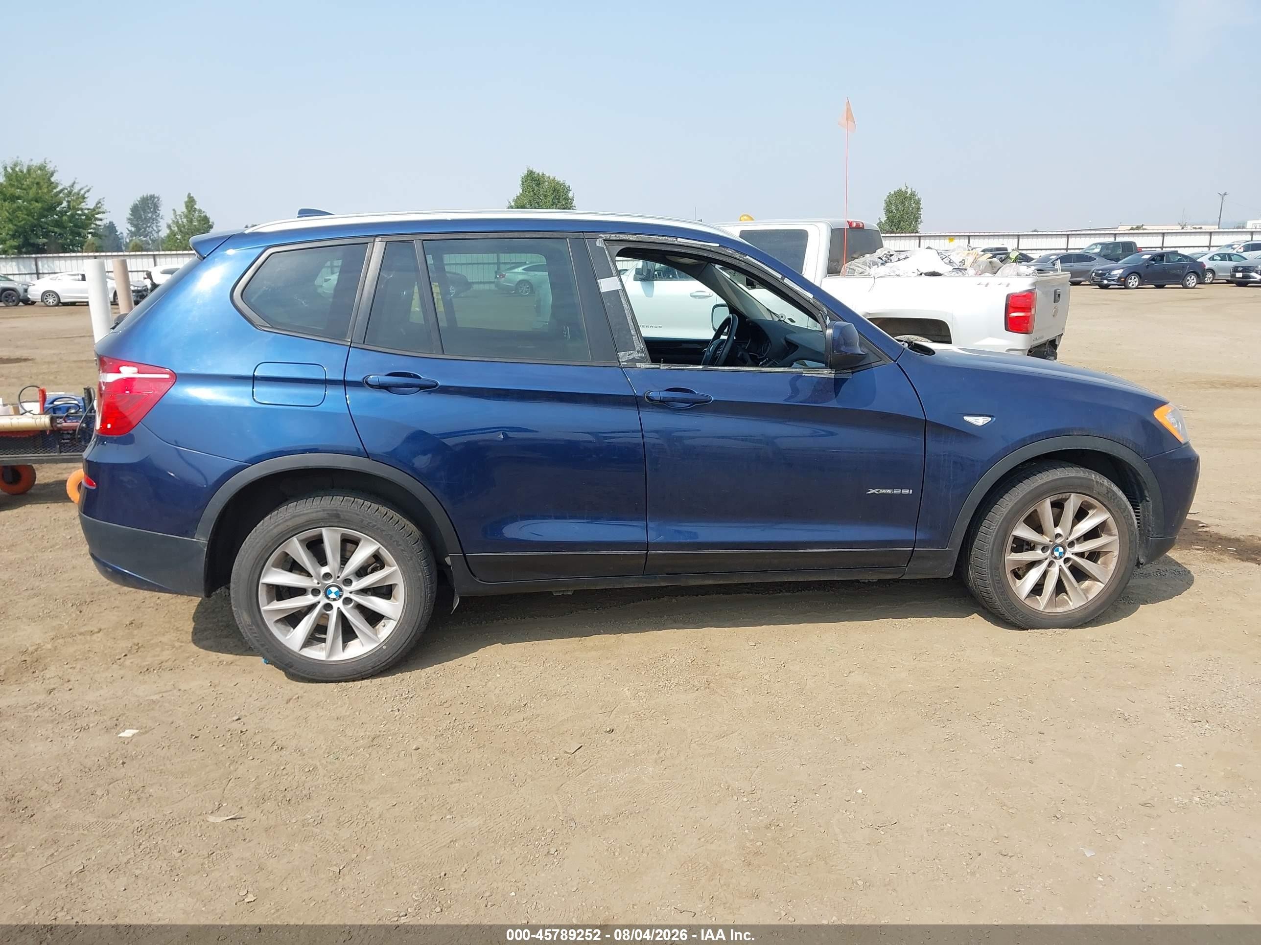 2014 Bmw X3 Xdrive28i Blue vin: 5UXWX9C5XE0D34546
