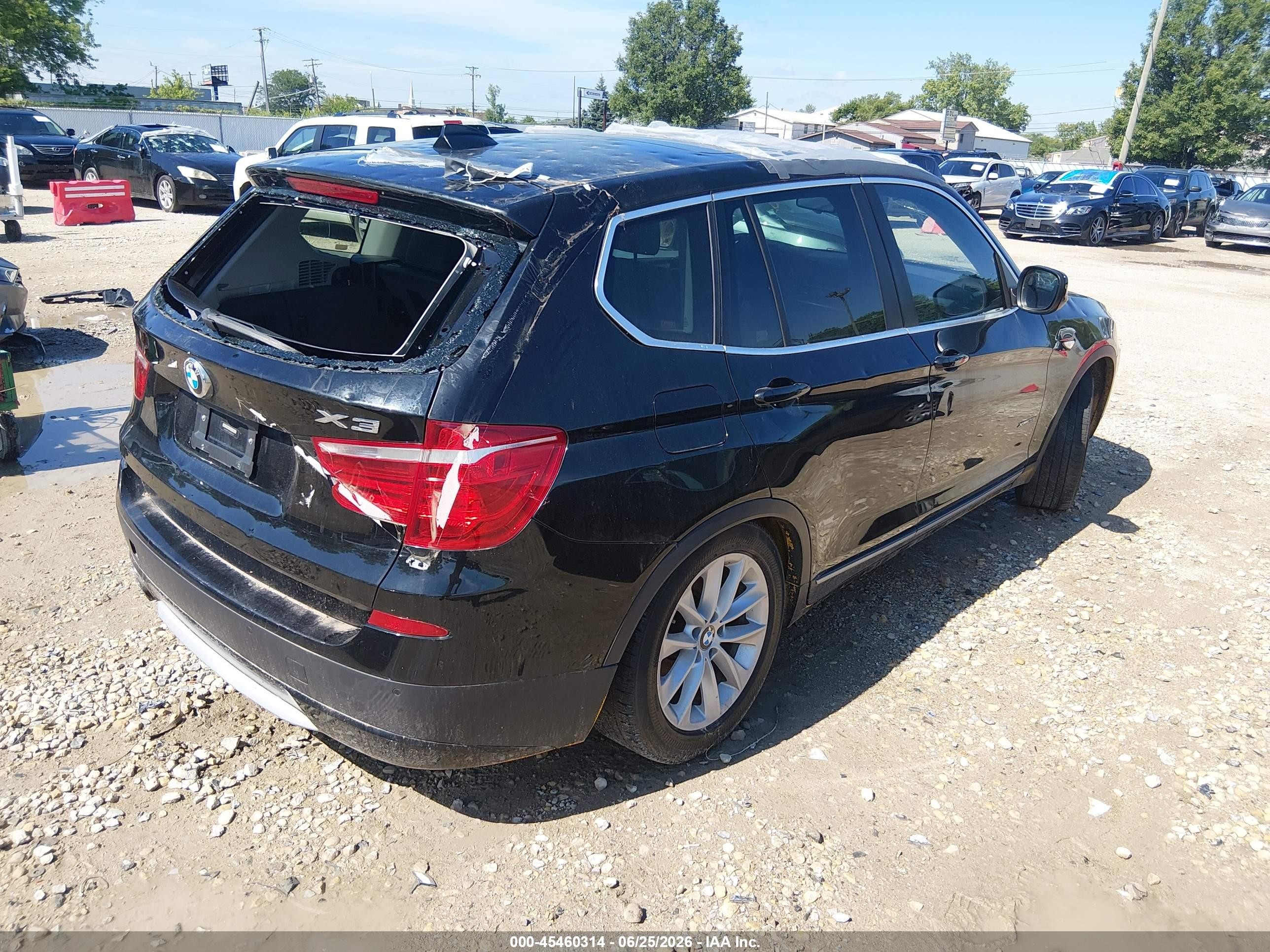 2014 Bmw X3 Xdrive28i Black vin: 5UXWX9C5XE0D37852
