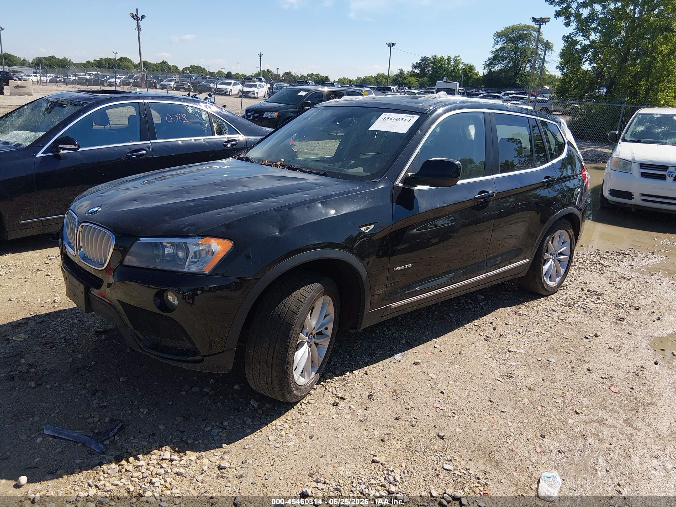 2014 Bmw X3 Xdrive28i Black vin: 5UXWX9C5XE0D37852