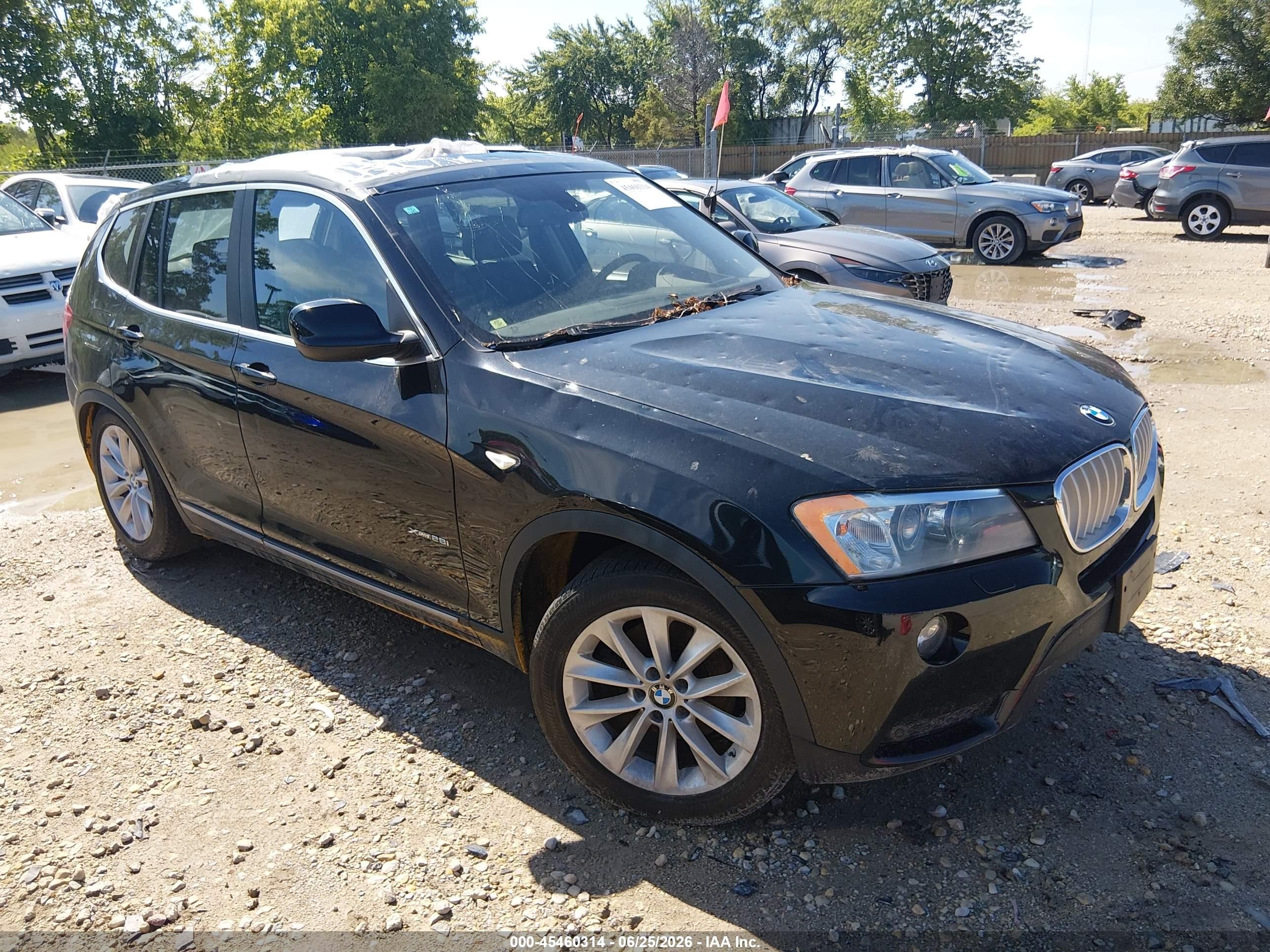 2014 Bmw X3 Xdrive28i Black vin: 5UXWX9C5XE0D37852