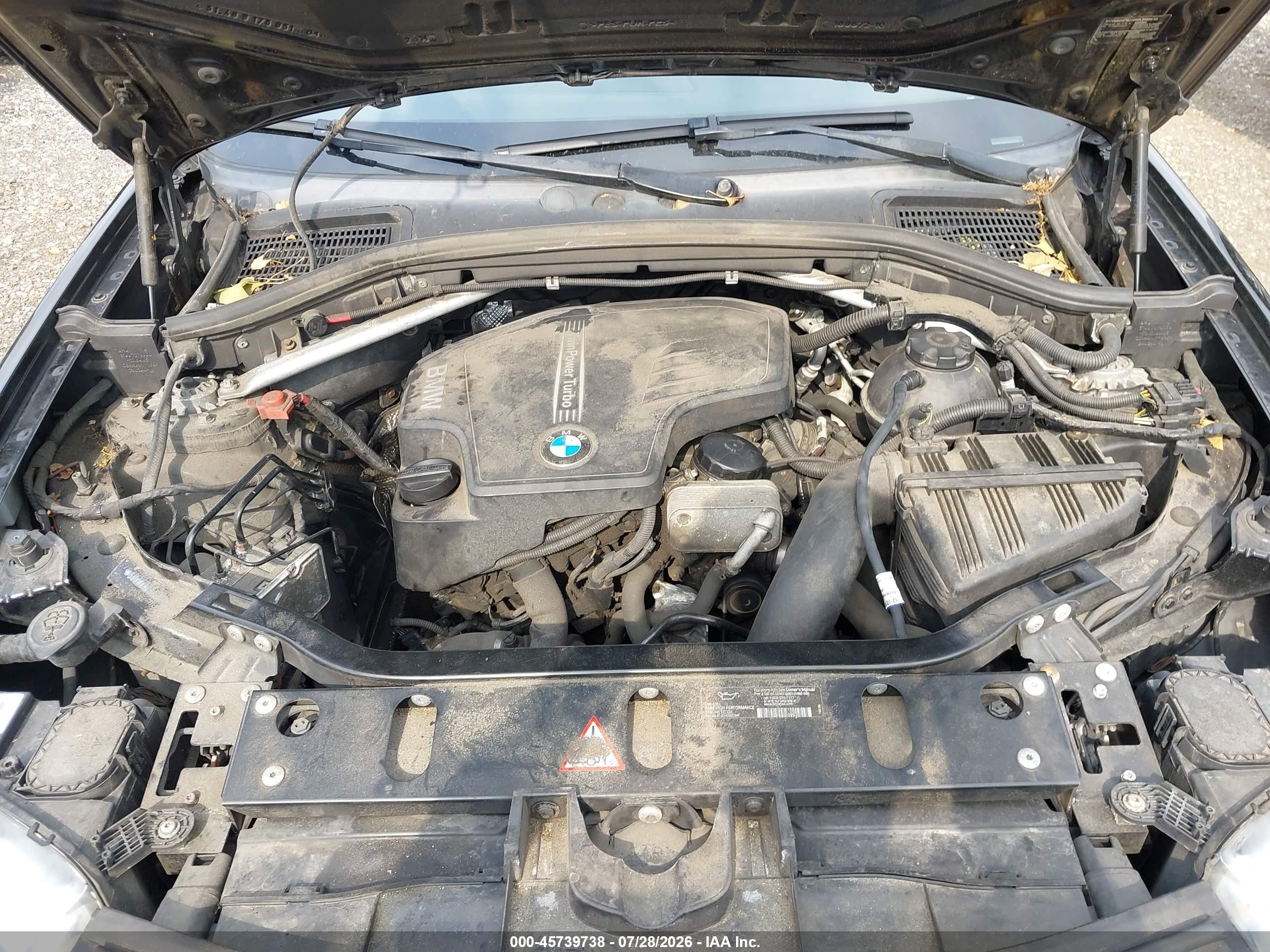 2014 Bmw X3 Xdrive28i Черный vin: 5UXWX9C5XE0D38807