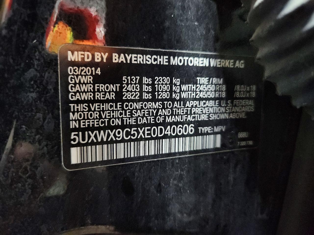 2014 Bmw X3 Xdrive28i Black vin: 5UXWX9C5XE0D40606