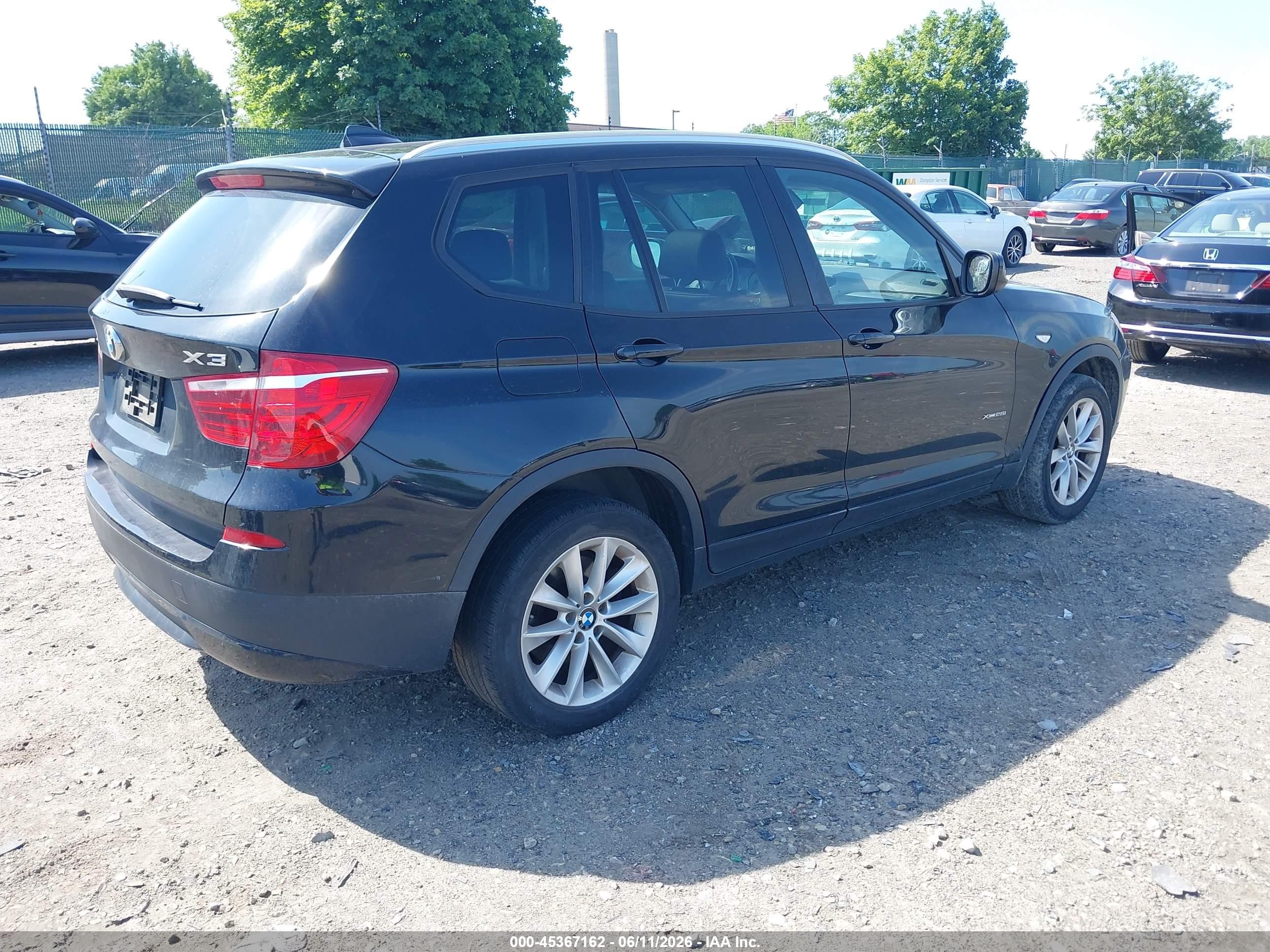 2014 Bmw X3 Xdrive28i Black vin: 5UXWX9C5XE0D40847