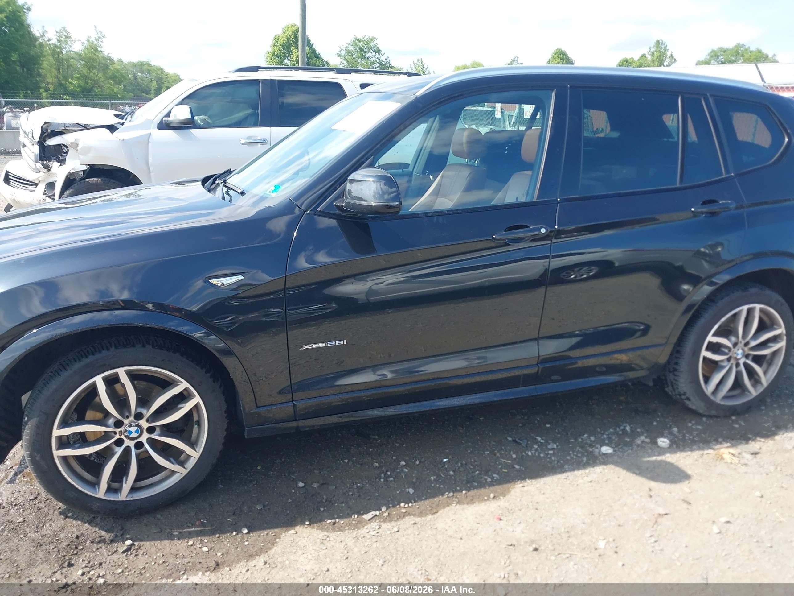 2015 Bmw X3 Xdrive28i Black vin: 5UXWX9C5XF0D47489